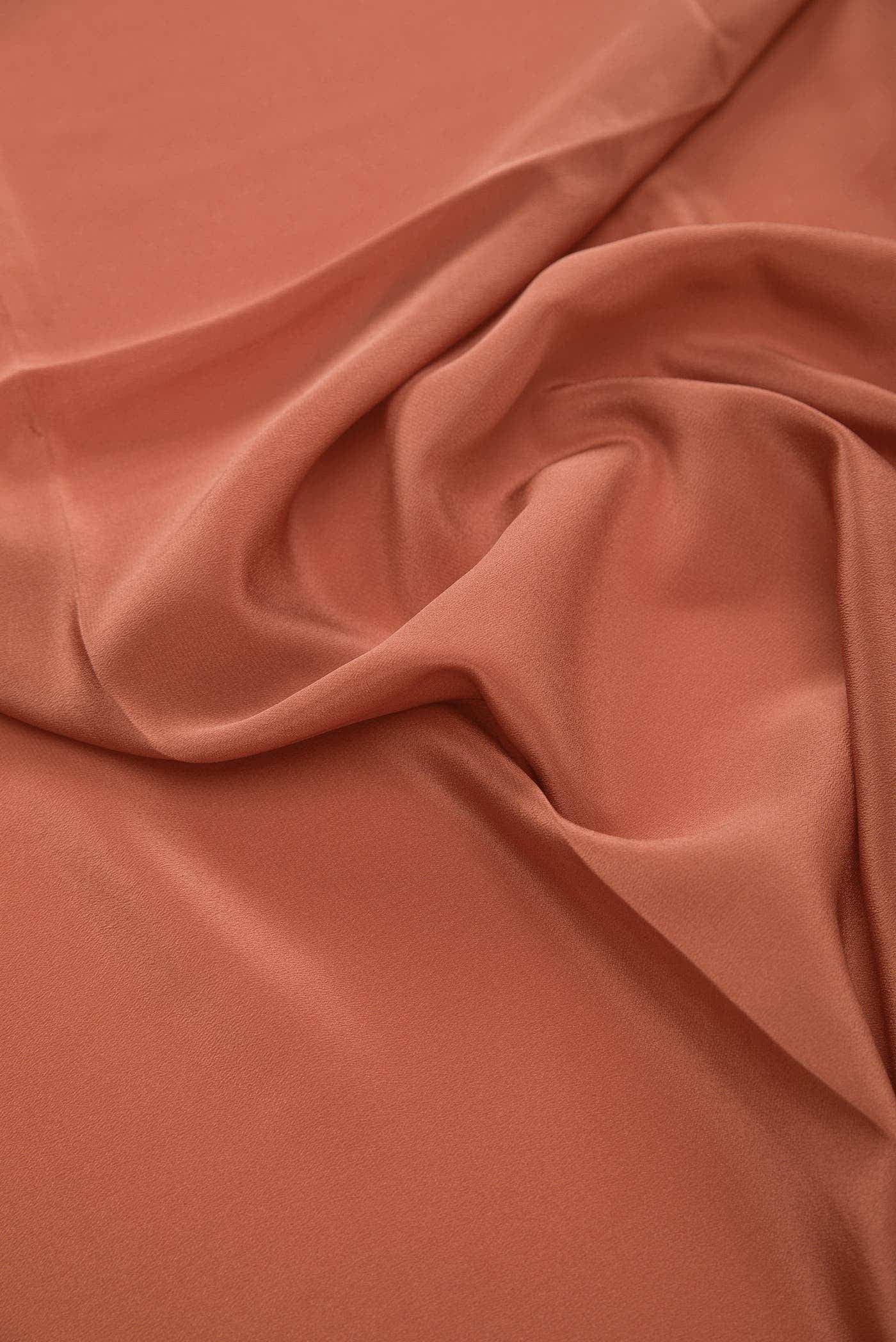 Brick Orange Mysore Crepe Dress Material