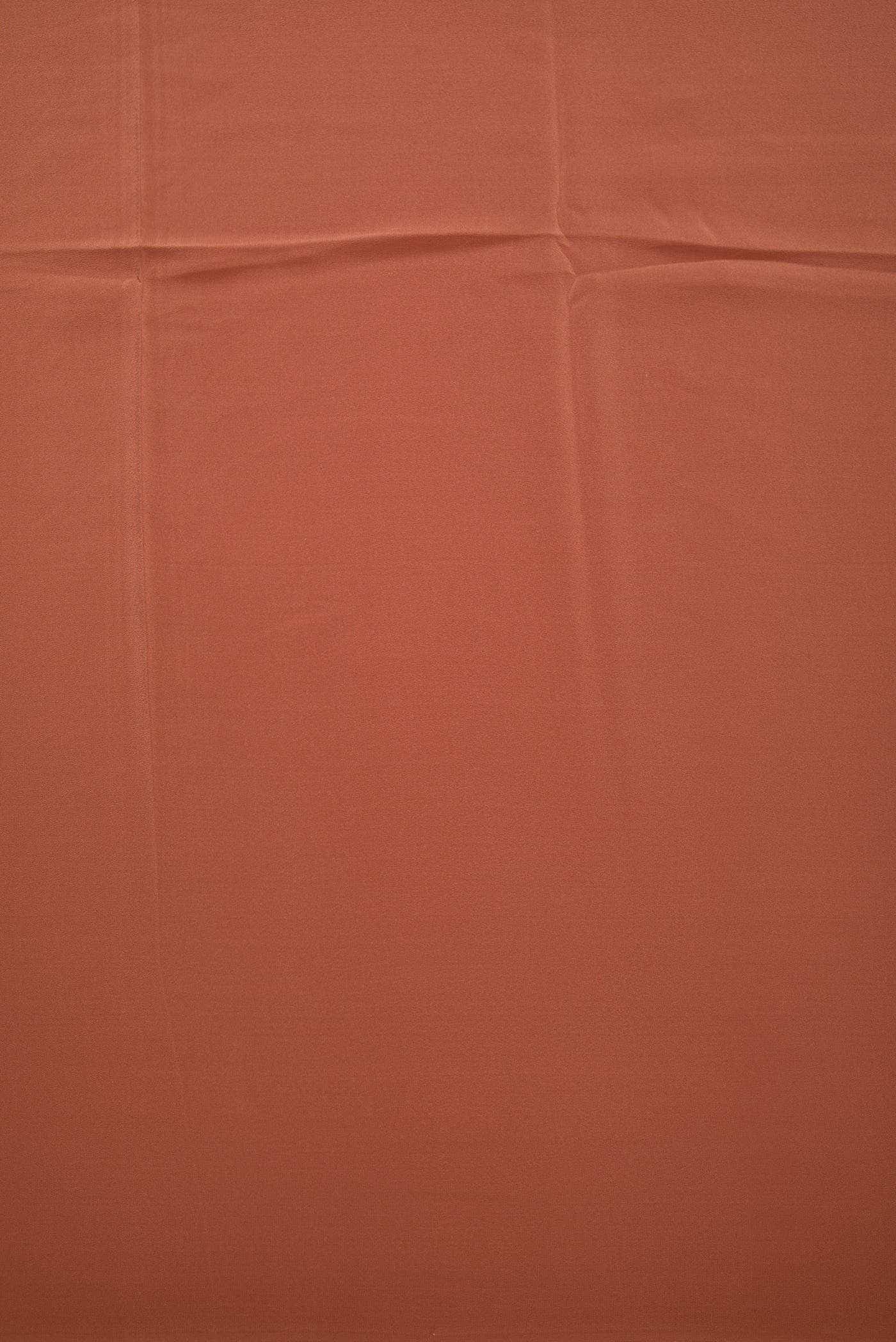 Brick Orange Mysore Crepe Dress Material