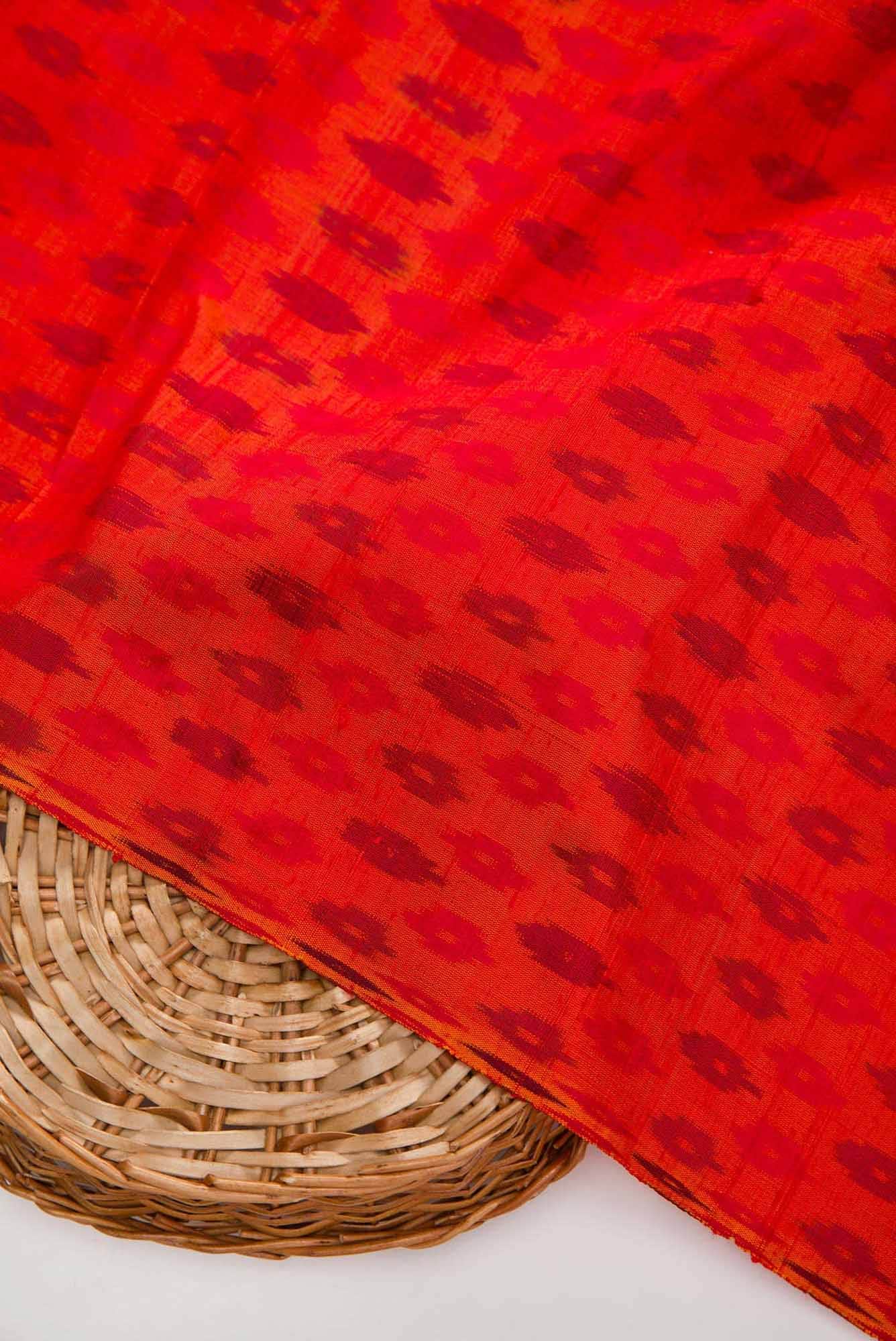 Orange Raw Silk Dress Material
