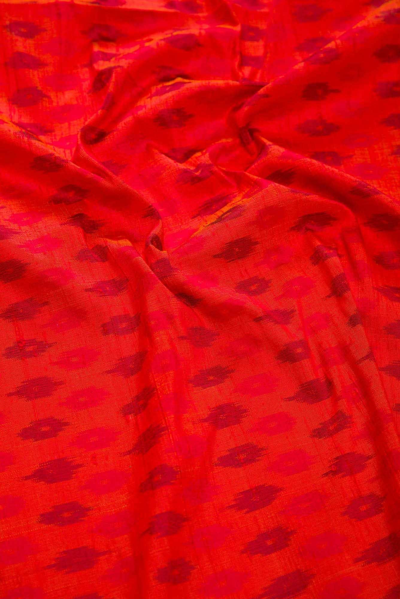 Orange Raw Silk Dress Material