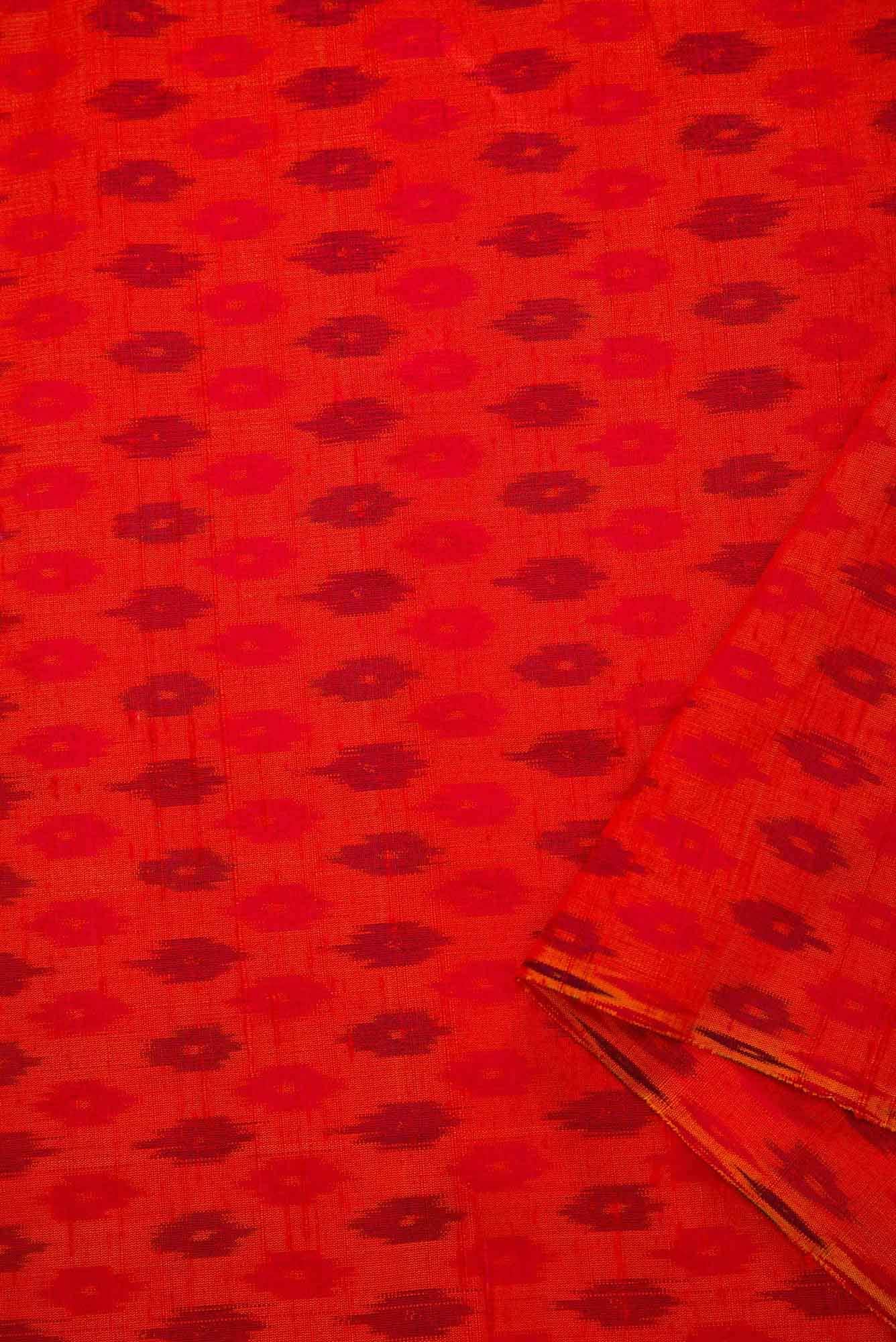 Orange Raw Silk Dress Material