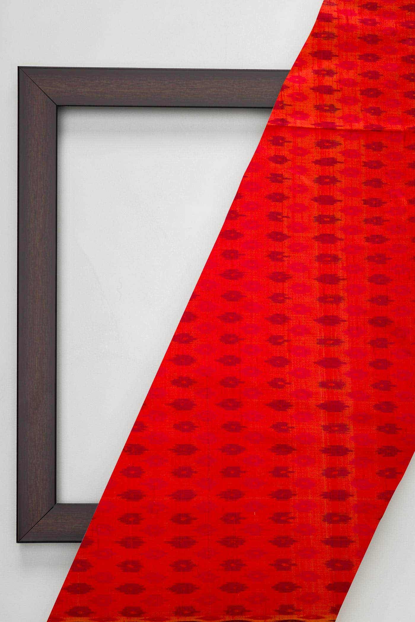 Orange Raw Silk Dress Material