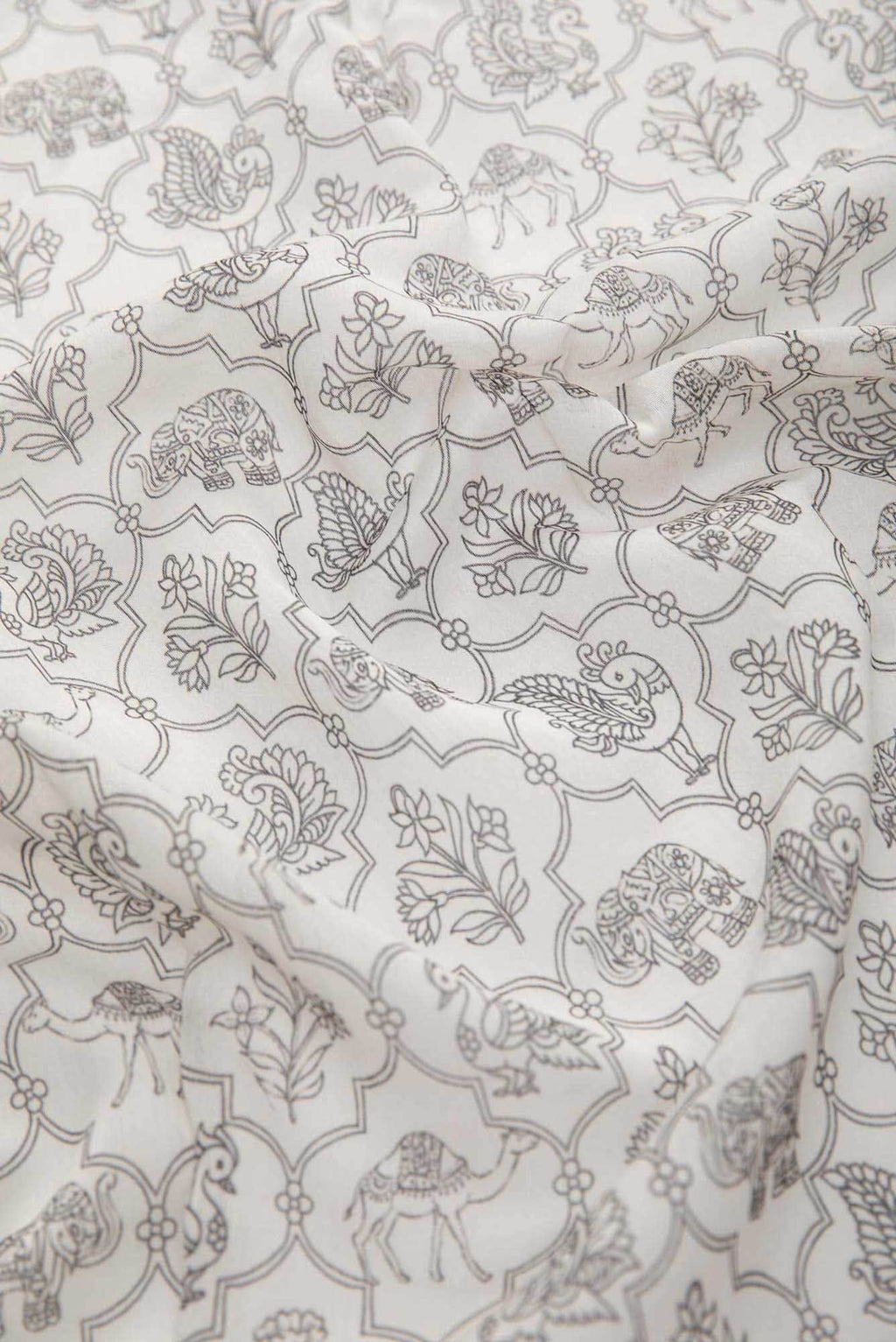 Off White Chanderi Silk Dress Material