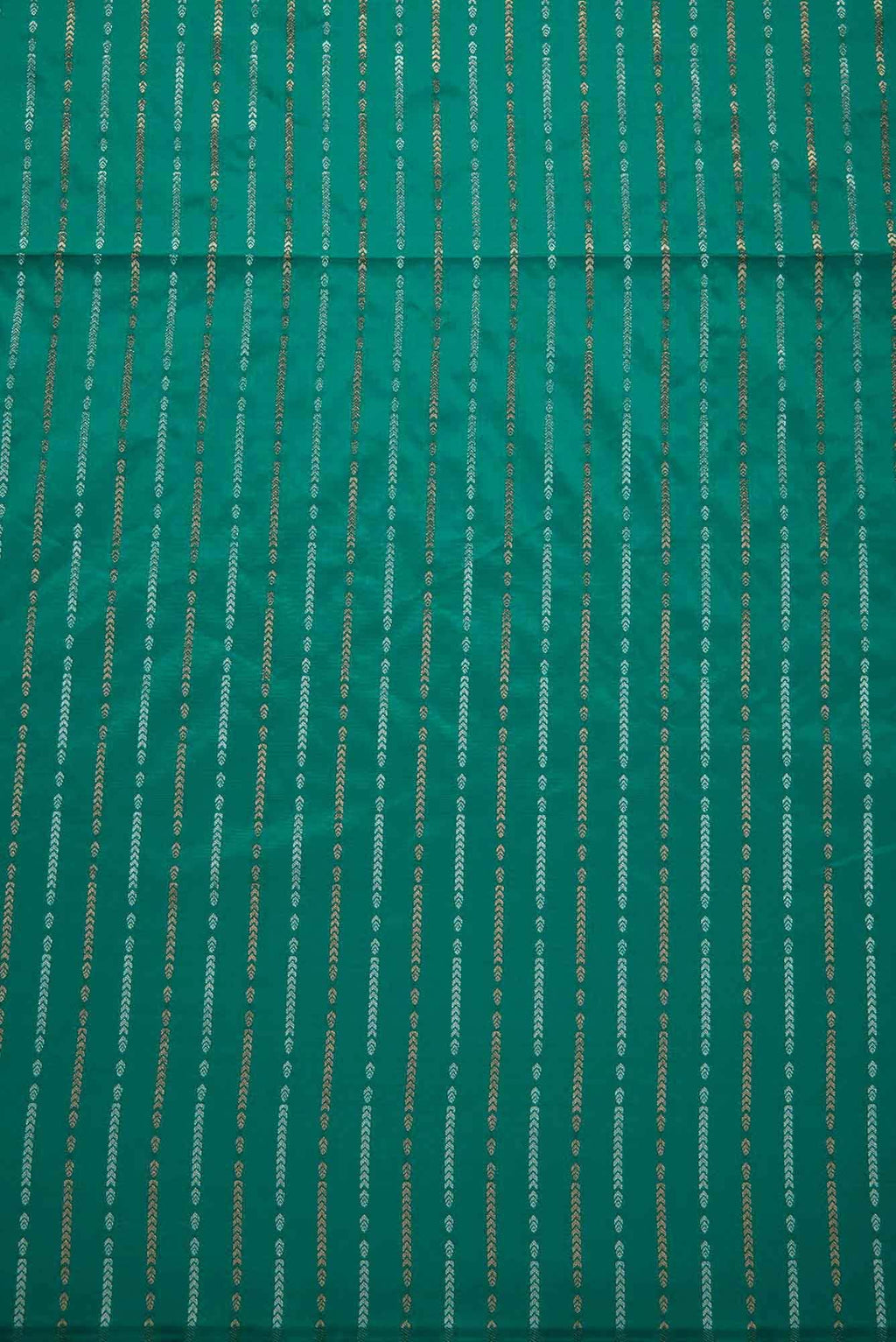 Green Blended Banarasi Silk Dress Material