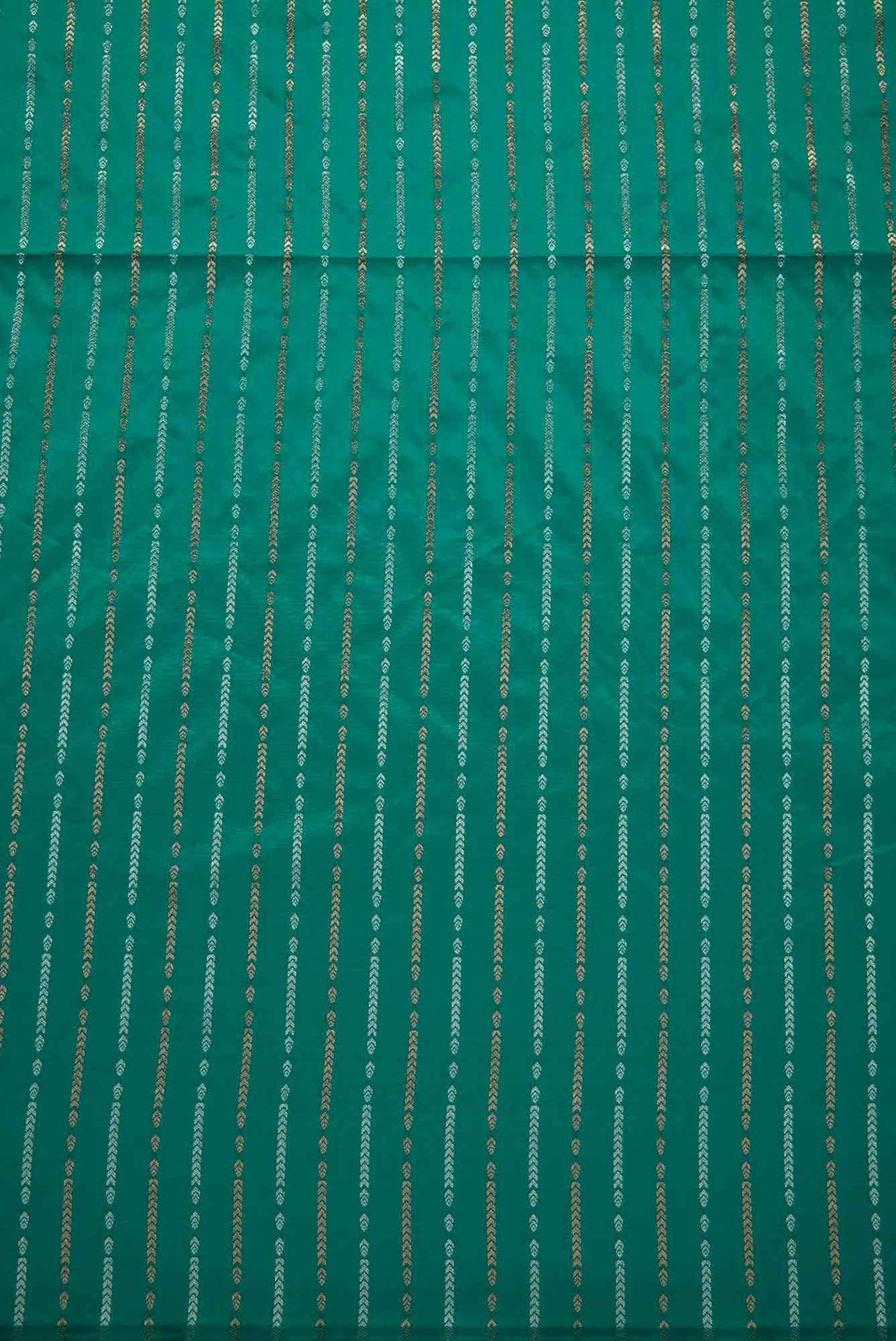 Green Blended Banarasi Silk Dress Material