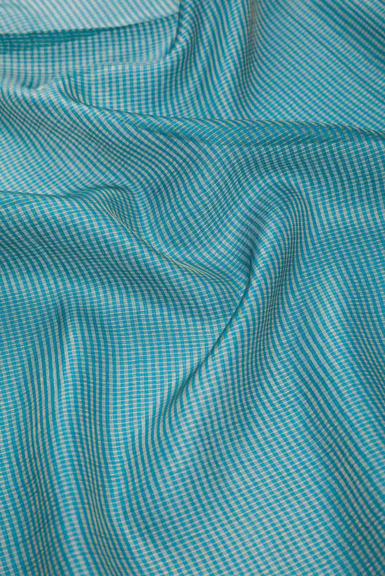 Maya Blue Tussar Silk Dress Material