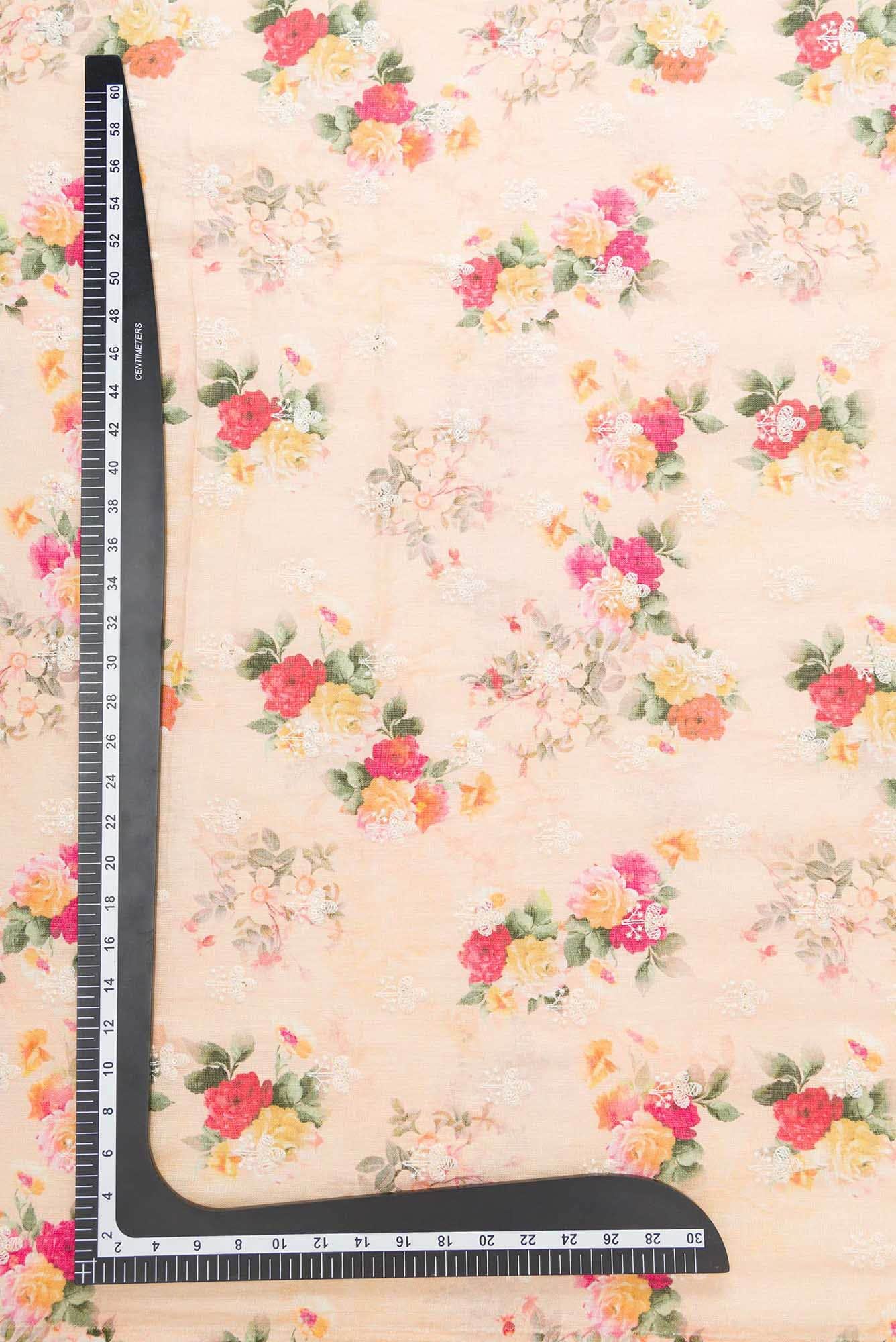 Golden Peach Linen Dress Material