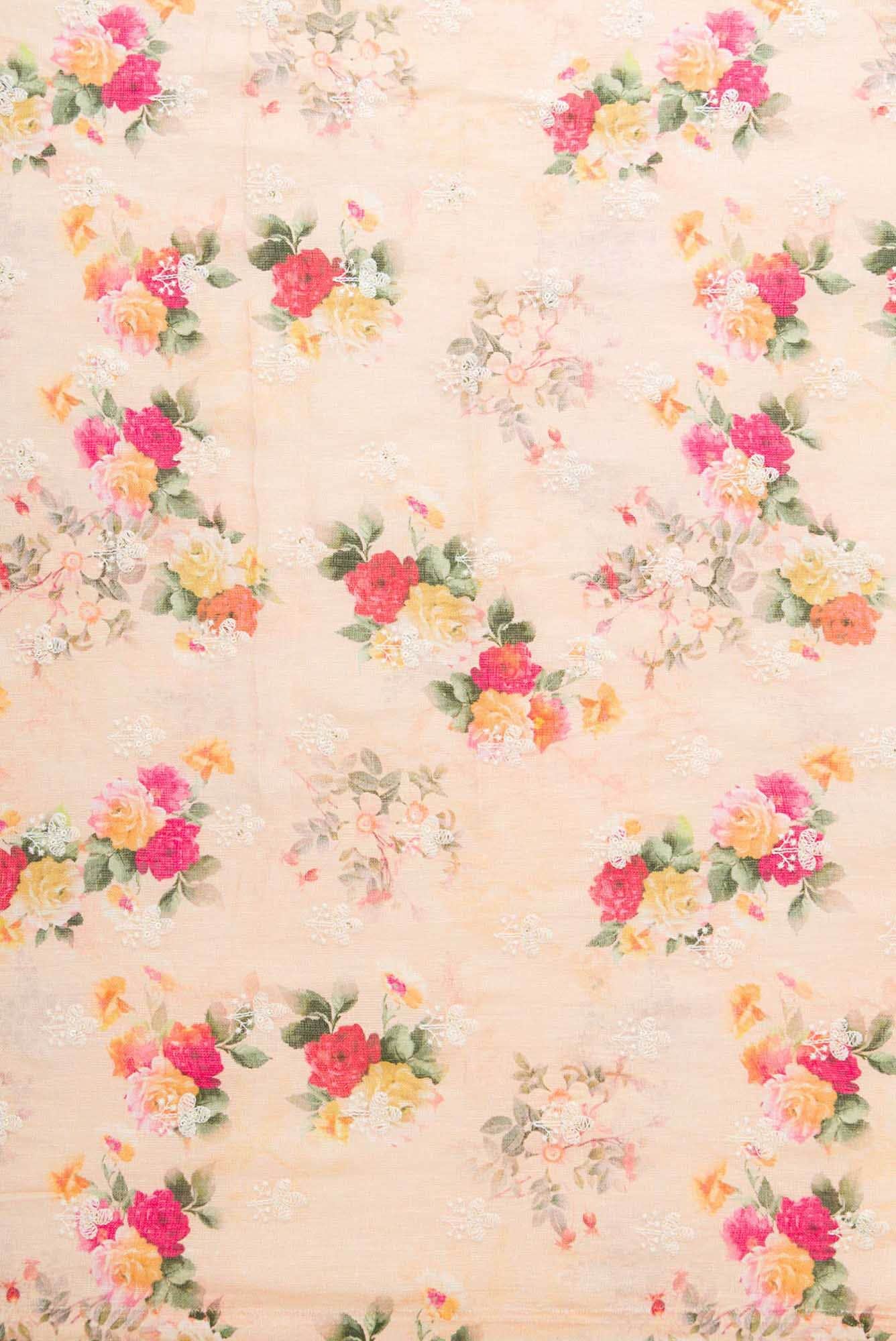 Golden Peach Linen Dress Material