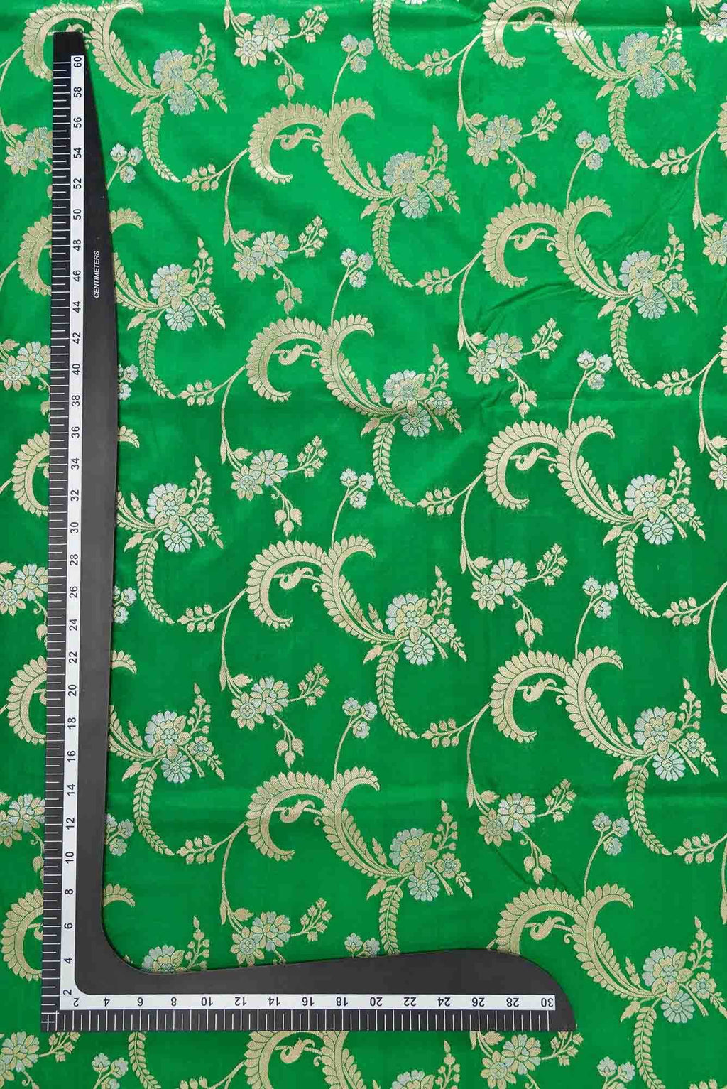 Green Banarasi Silk Dress Material