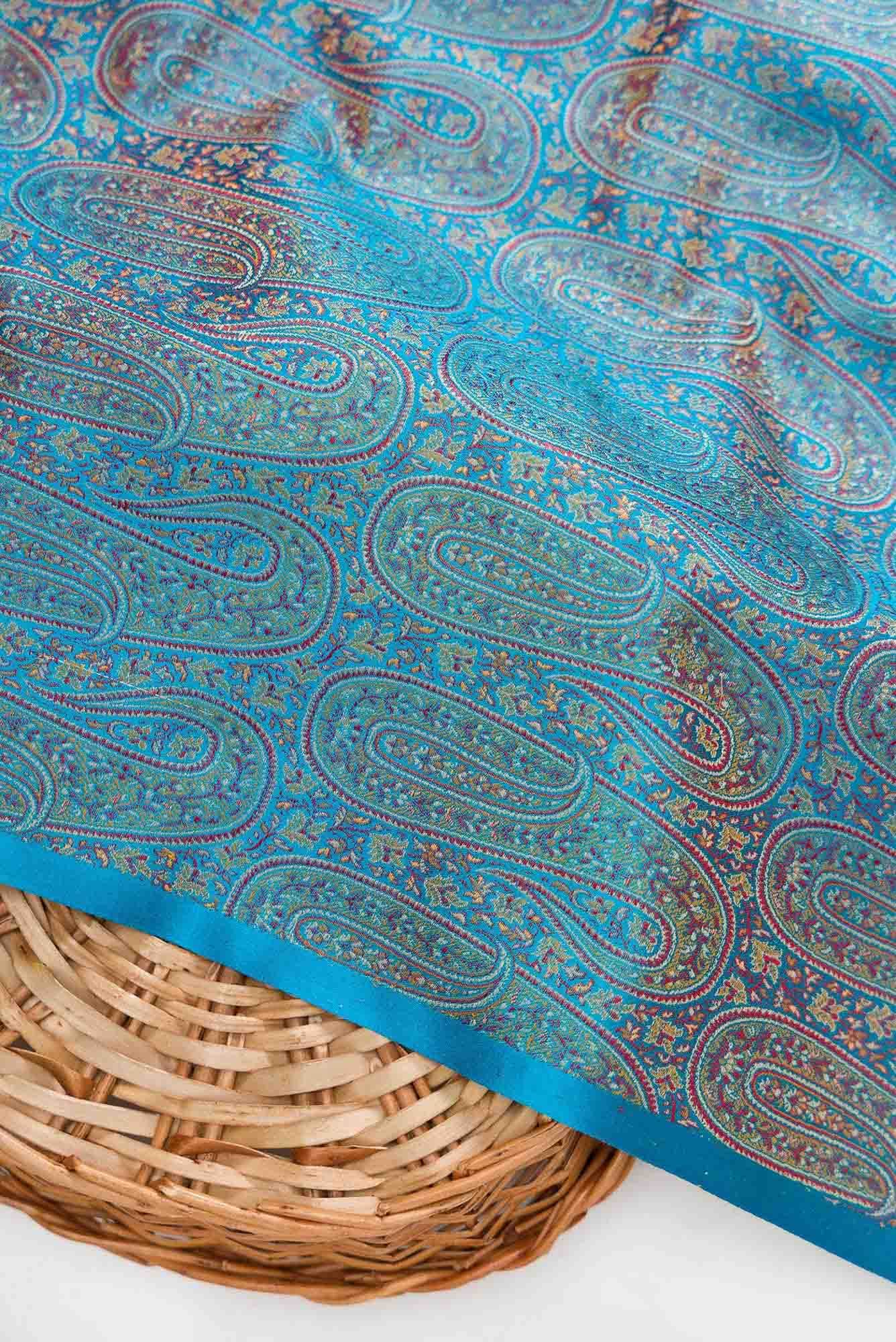Blue Banarasi Silk Dress Material