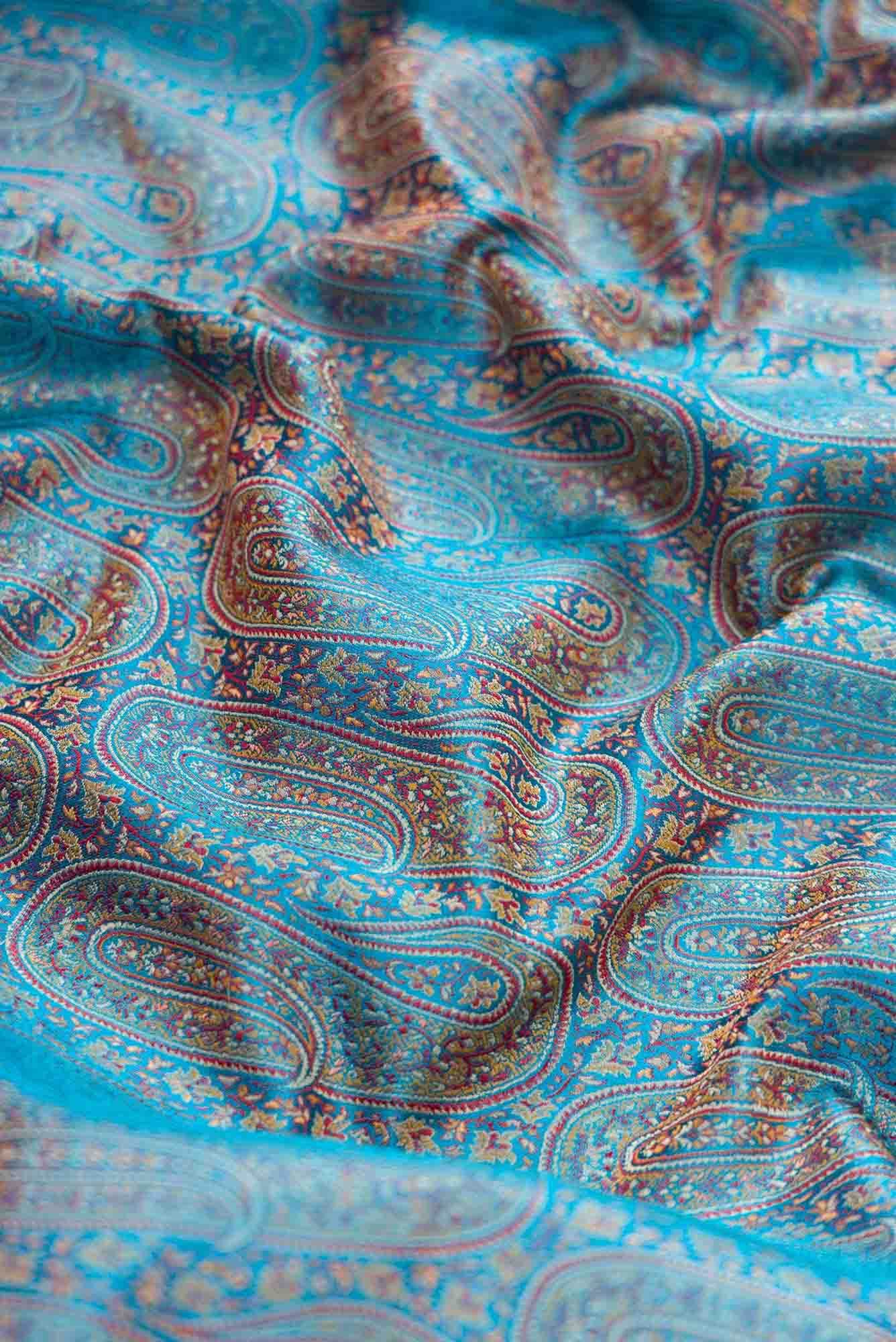 Blue Banarasi Silk Dress Material