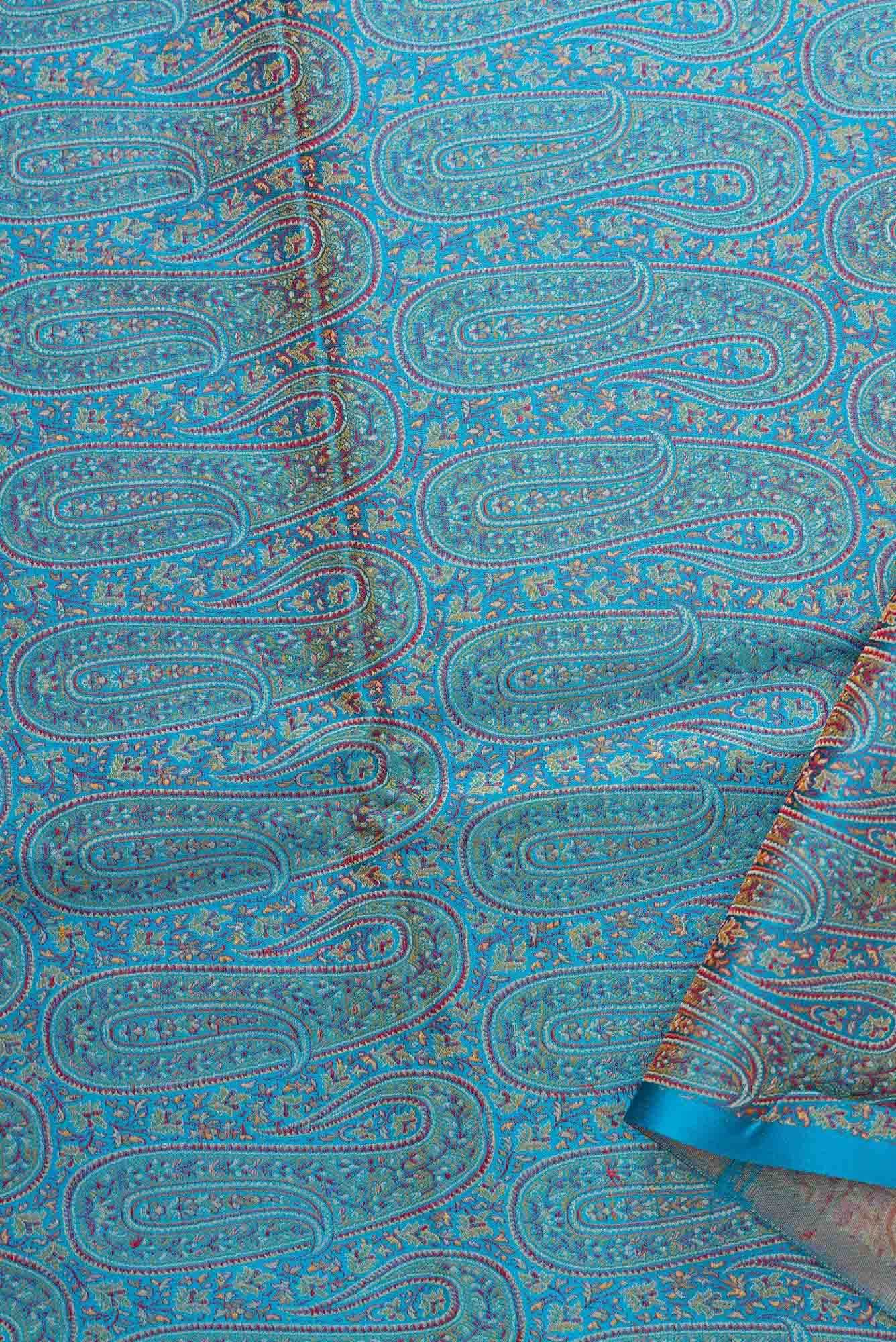 Blue Banarasi Silk Dress Material