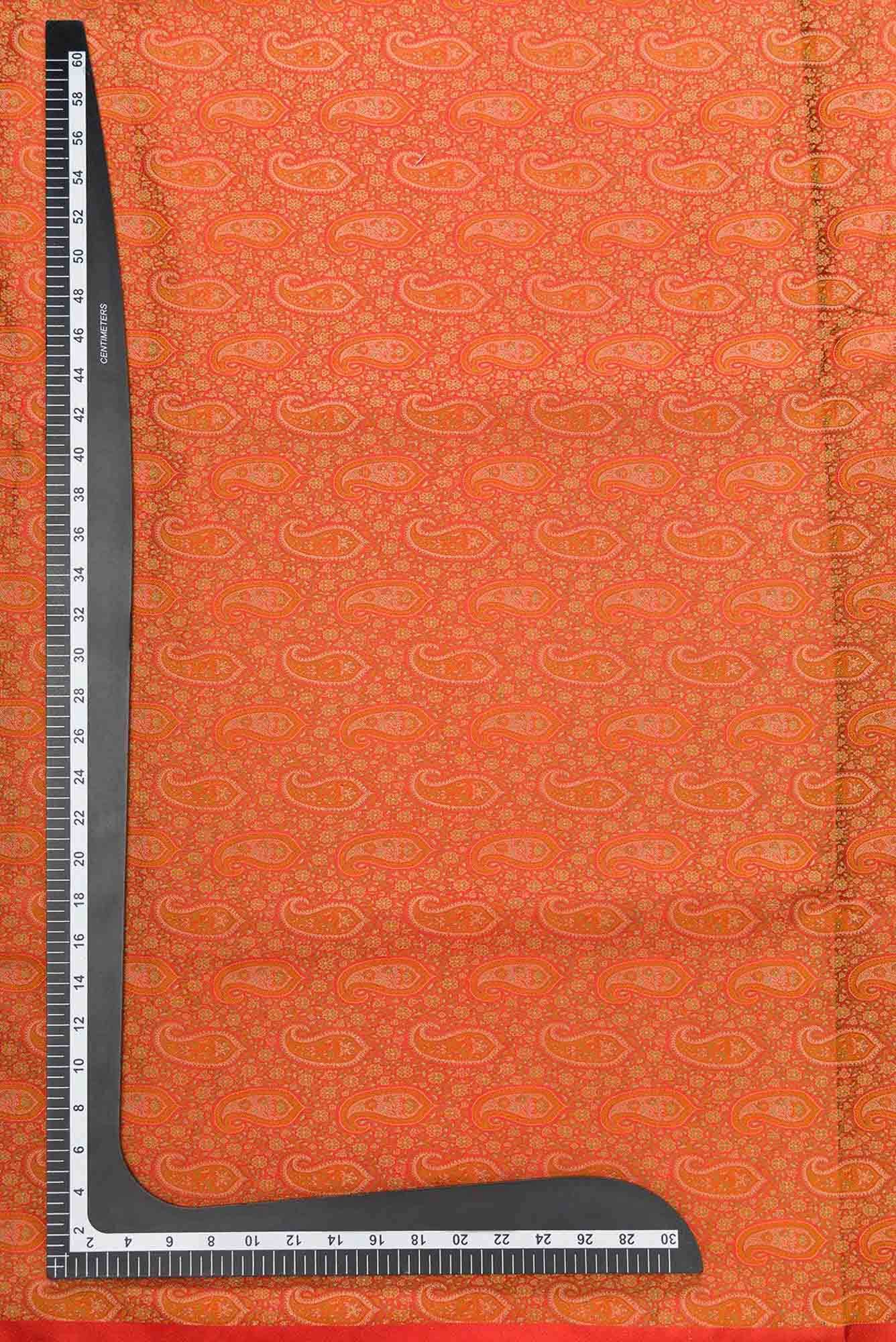Orange Banarasi Silk Dress Material