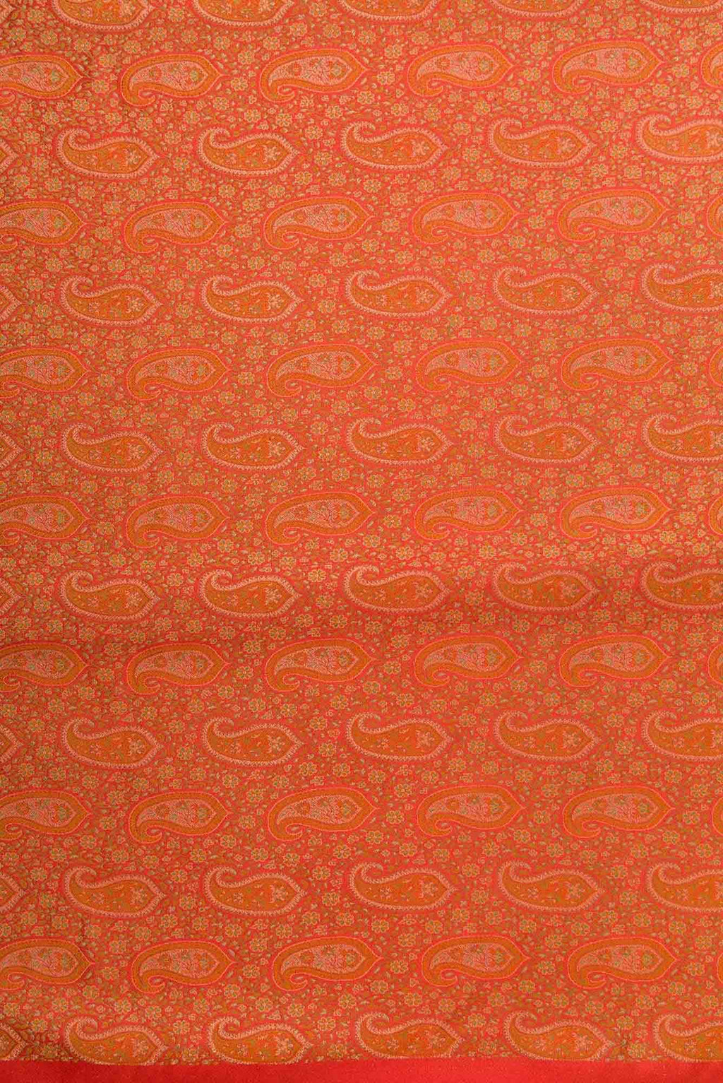 Orange Banarasi Silk Dress Material
