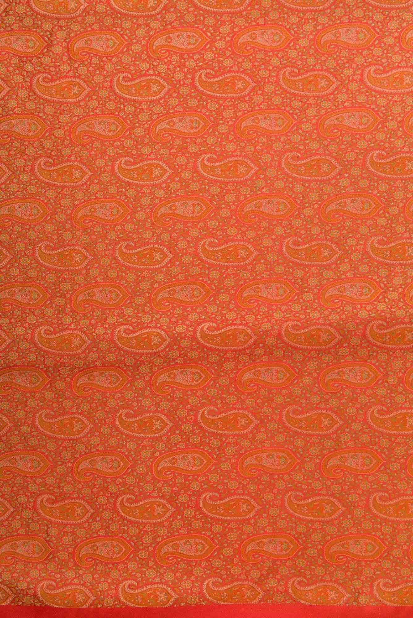 Orange Banarasi Silk Dress Material