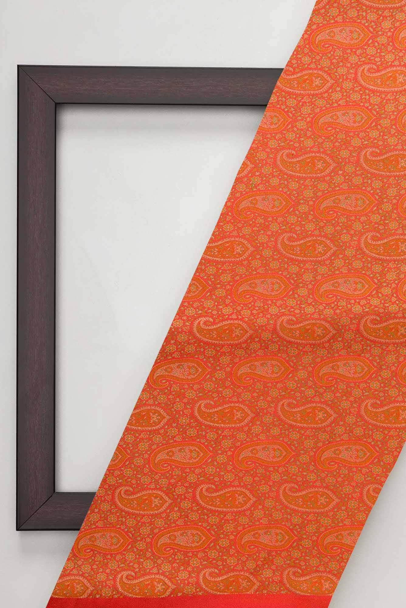 Orange Banarasi Silk Dress Material