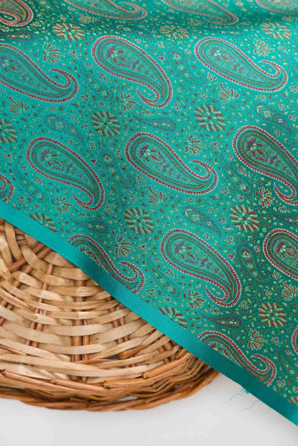 Peacock Blue Banarasi Silk Dress Material