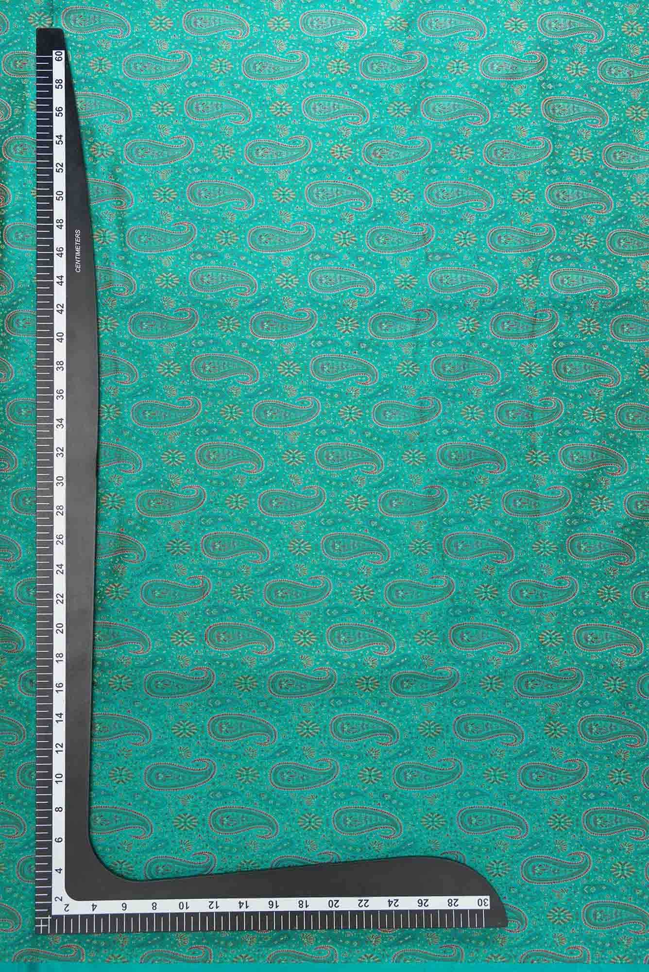 Peacock Blue Banarasi Silk Dress Material