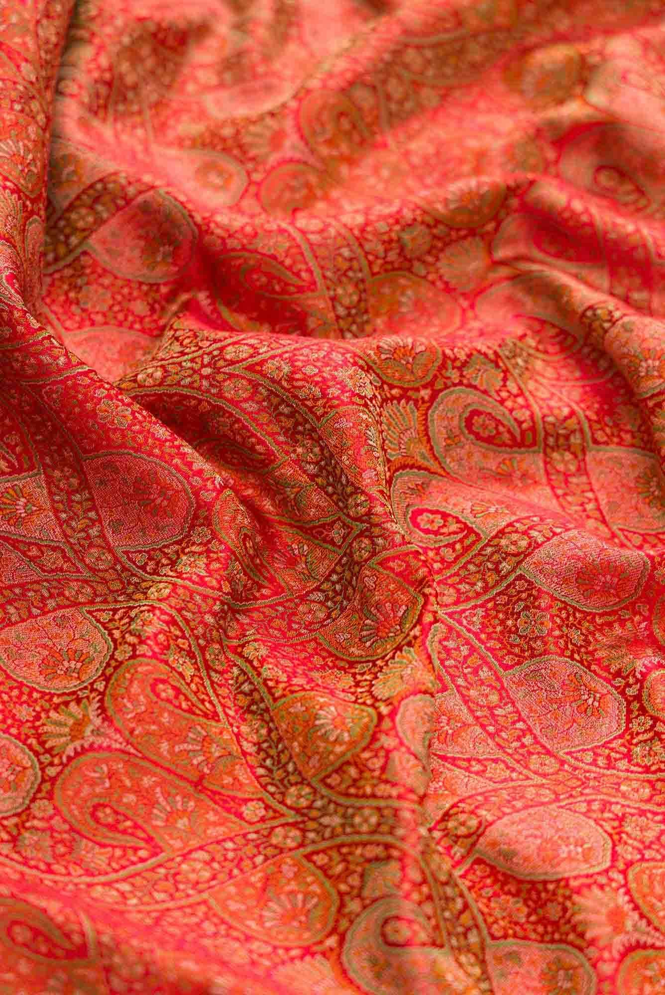 Red Banarasi Silk Dress Material