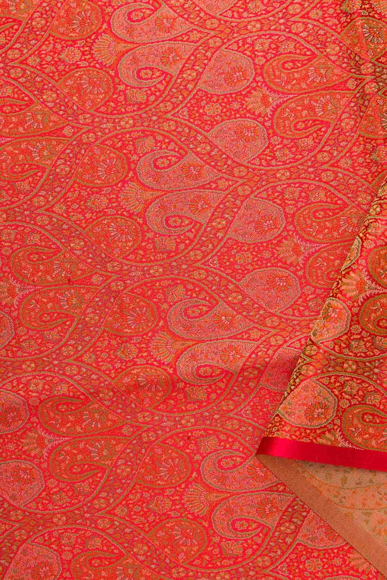 Red Banarasi Silk Dress Material