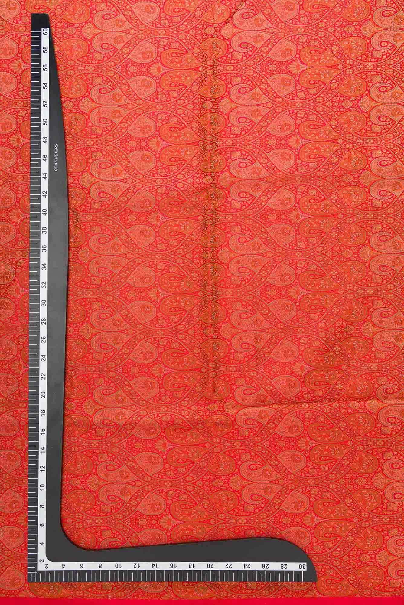 Red Banarasi Silk Dress Material