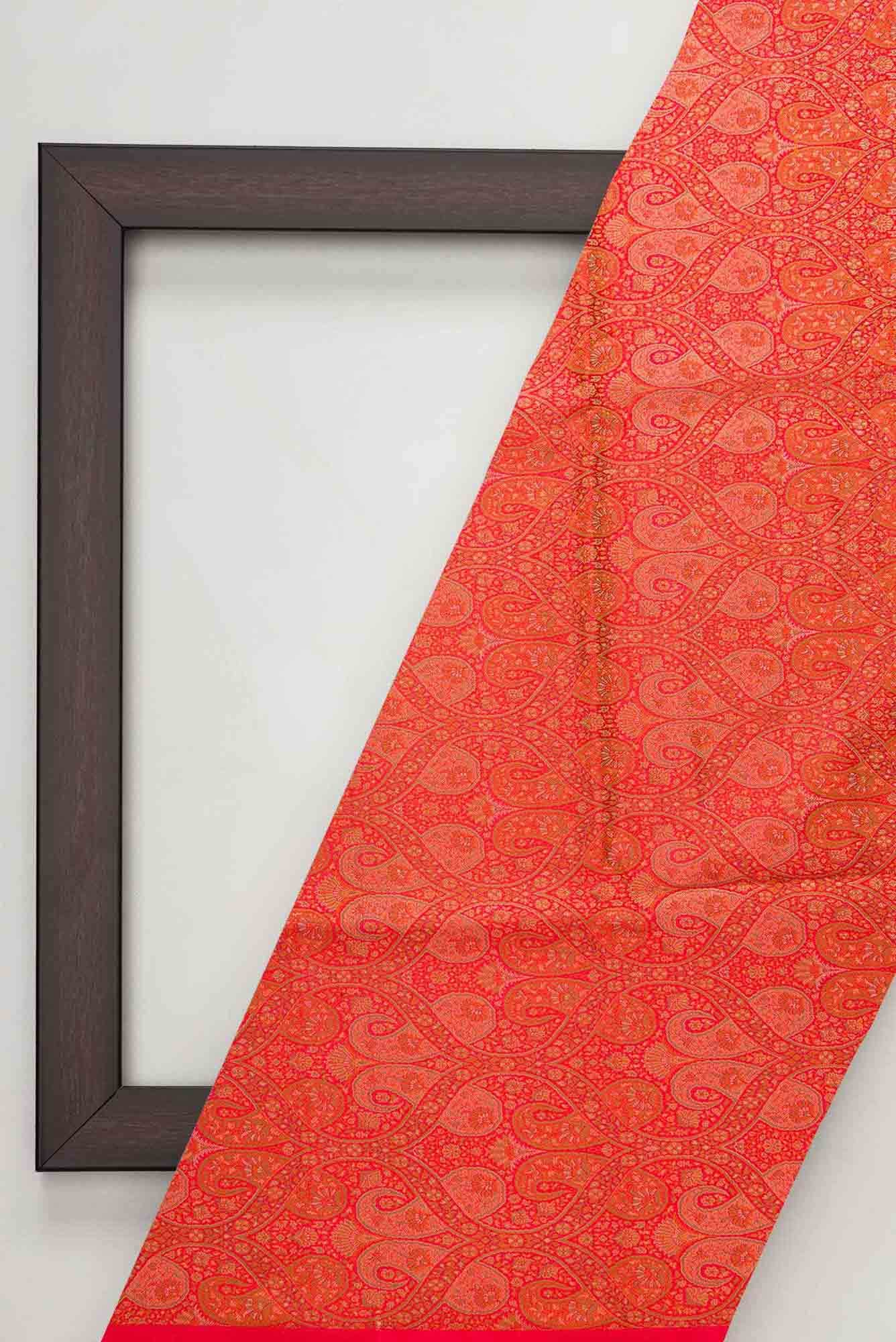 Red Banarasi Silk Dress Material