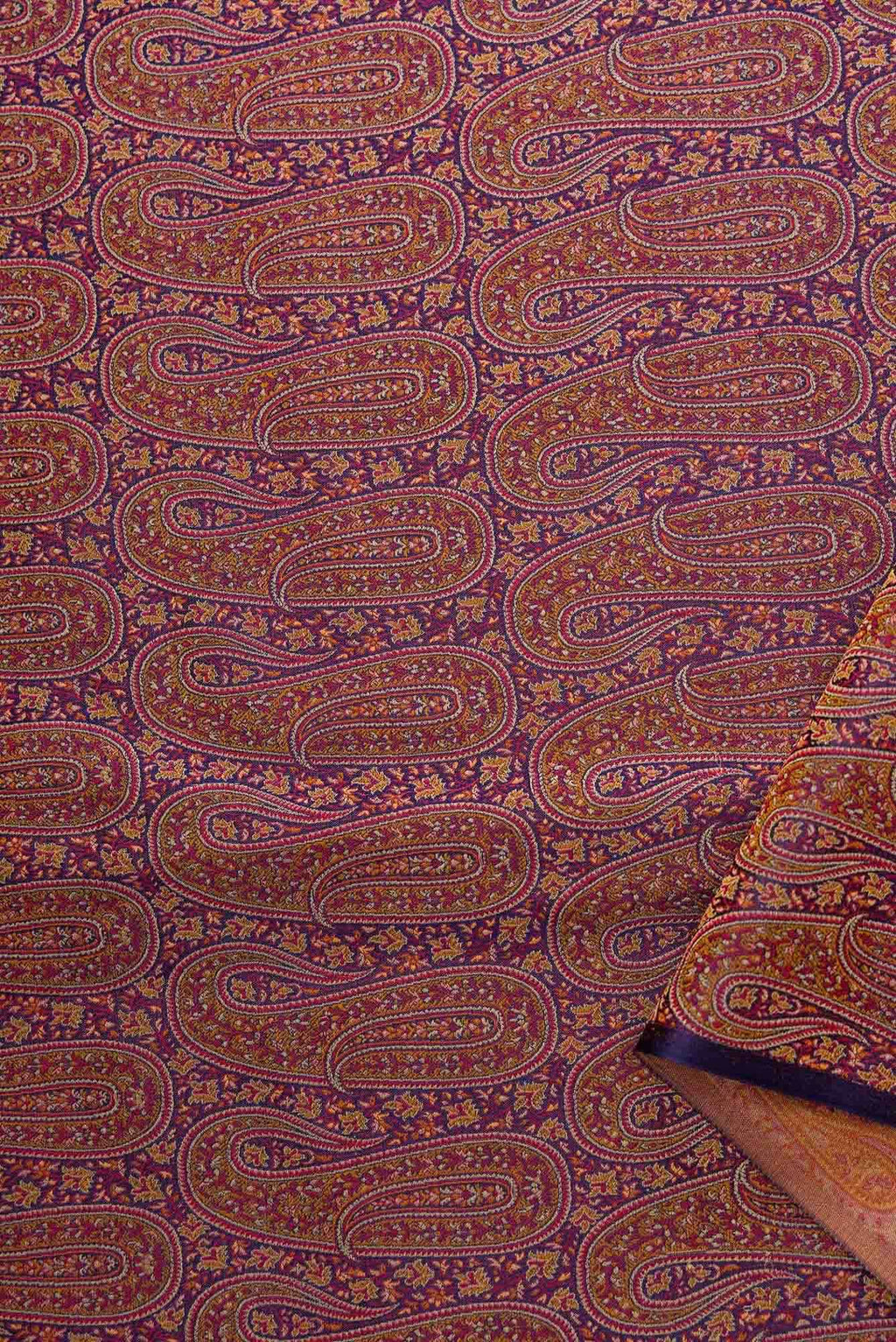 Navy Blue Banarasi Silk Dress Material