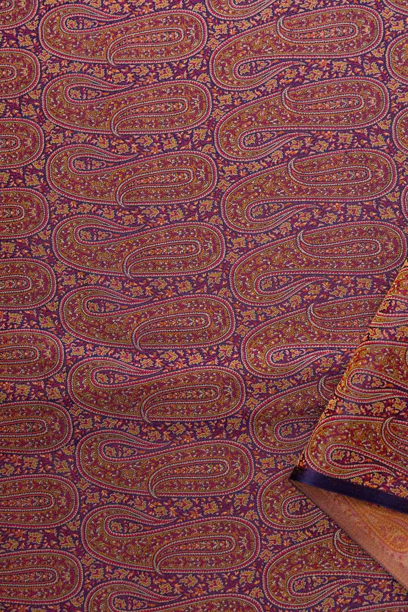 Navy Blue Banarasi Silk Dress Material
