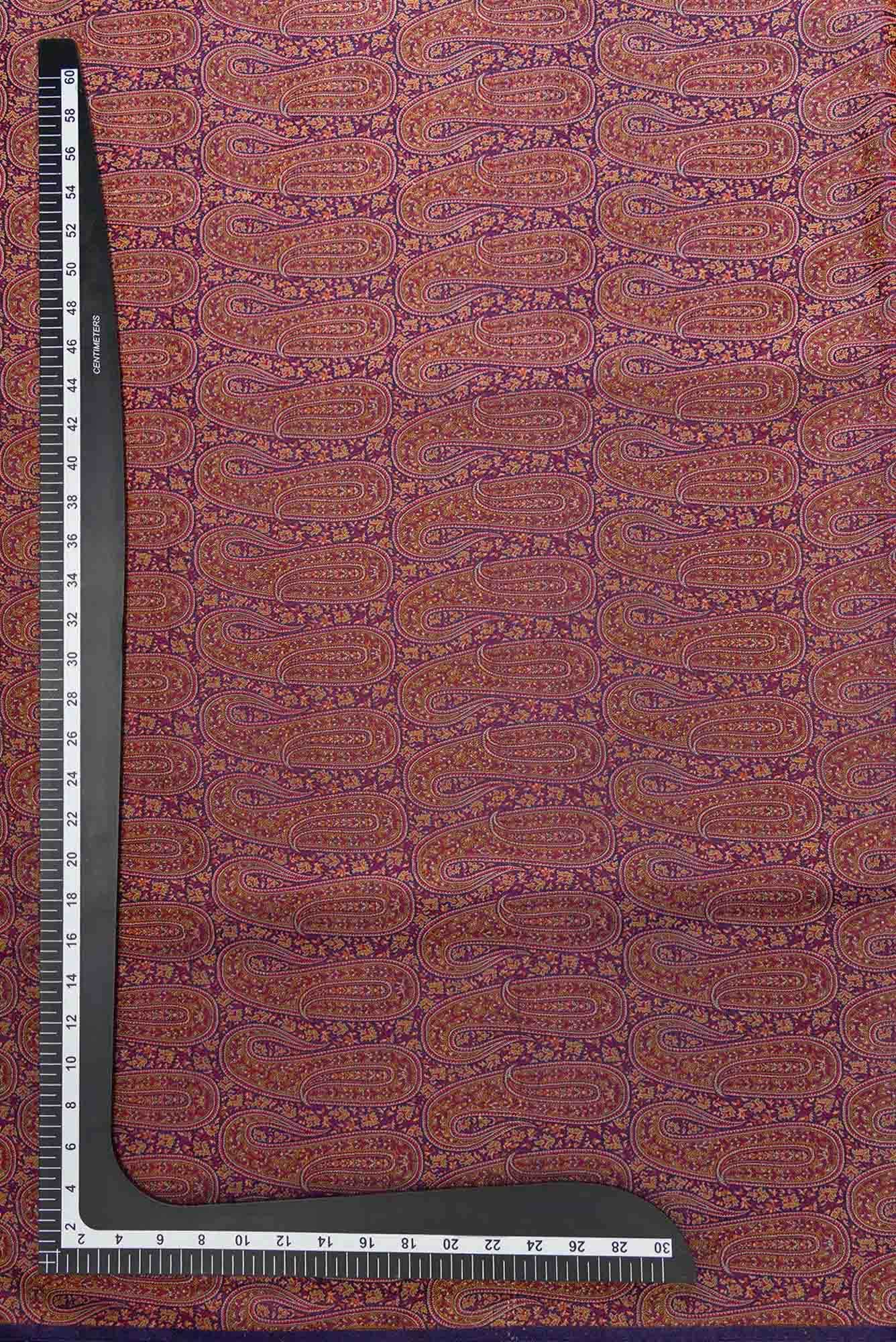 Navy Blue Banarasi Silk Dress Material