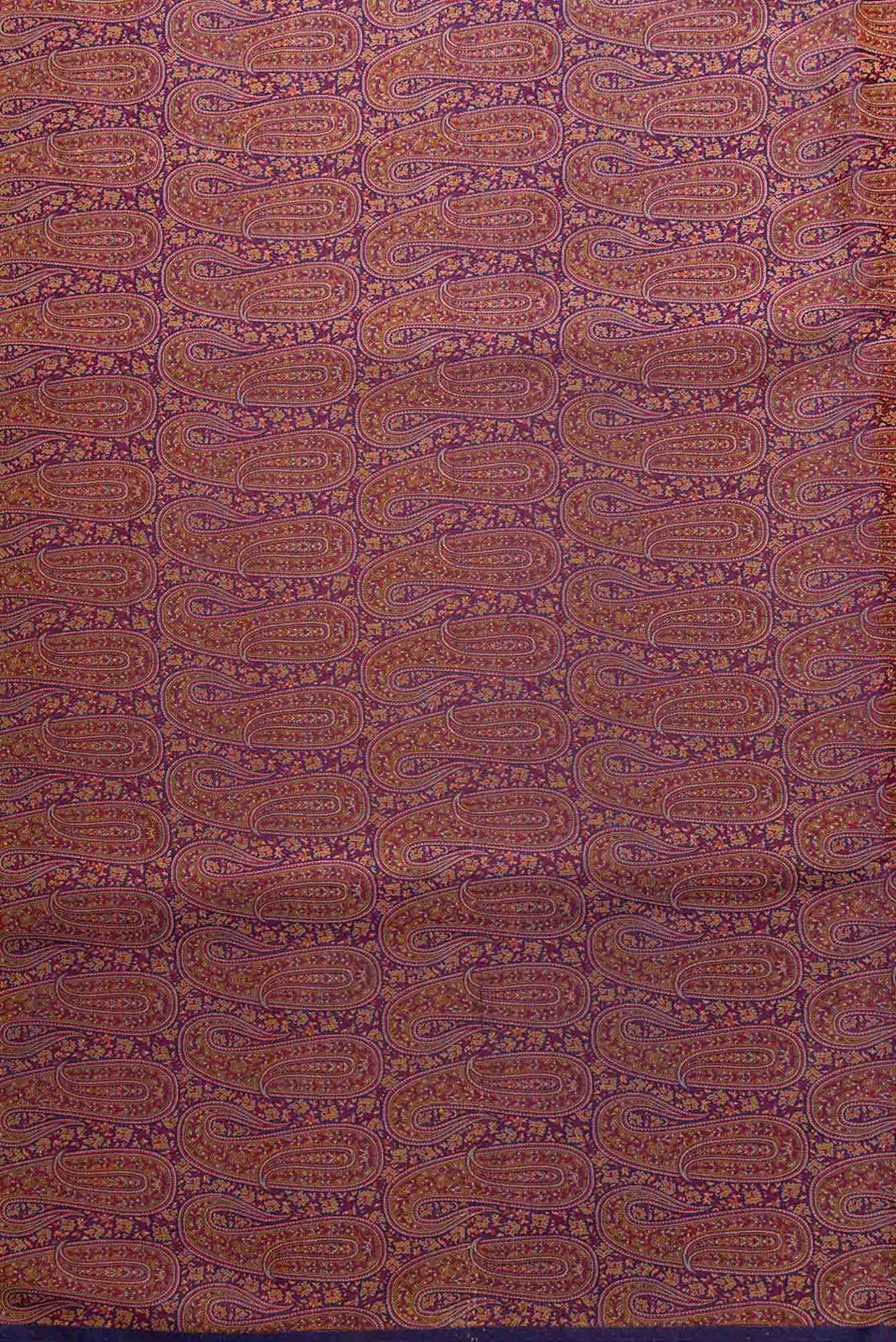 Navy Blue Banarasi Silk Dress Material