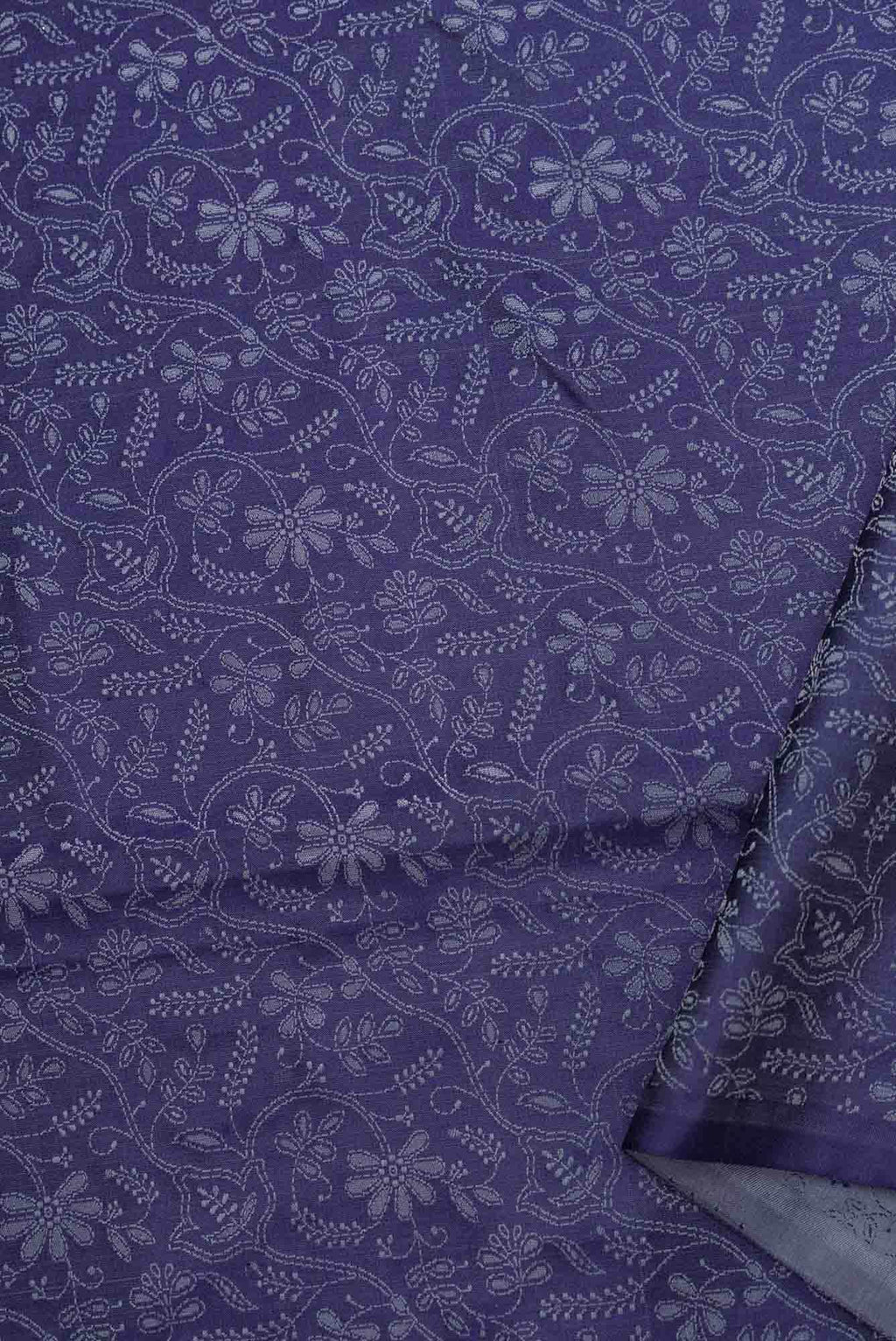 Navy Blue Banarasi Silk Dress Material