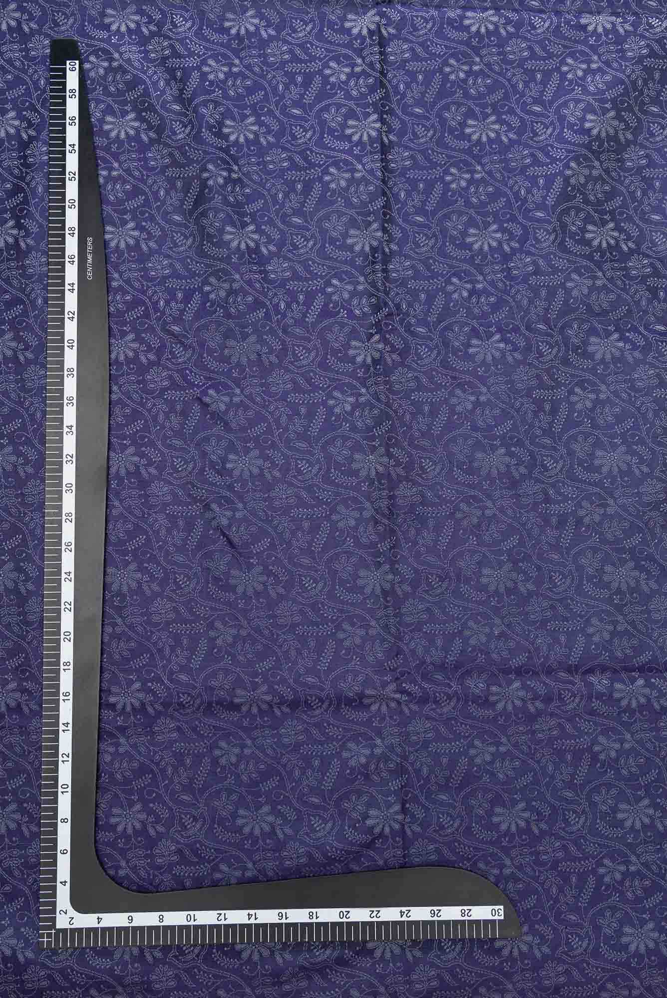 Navy Blue Banarasi Silk Dress Material