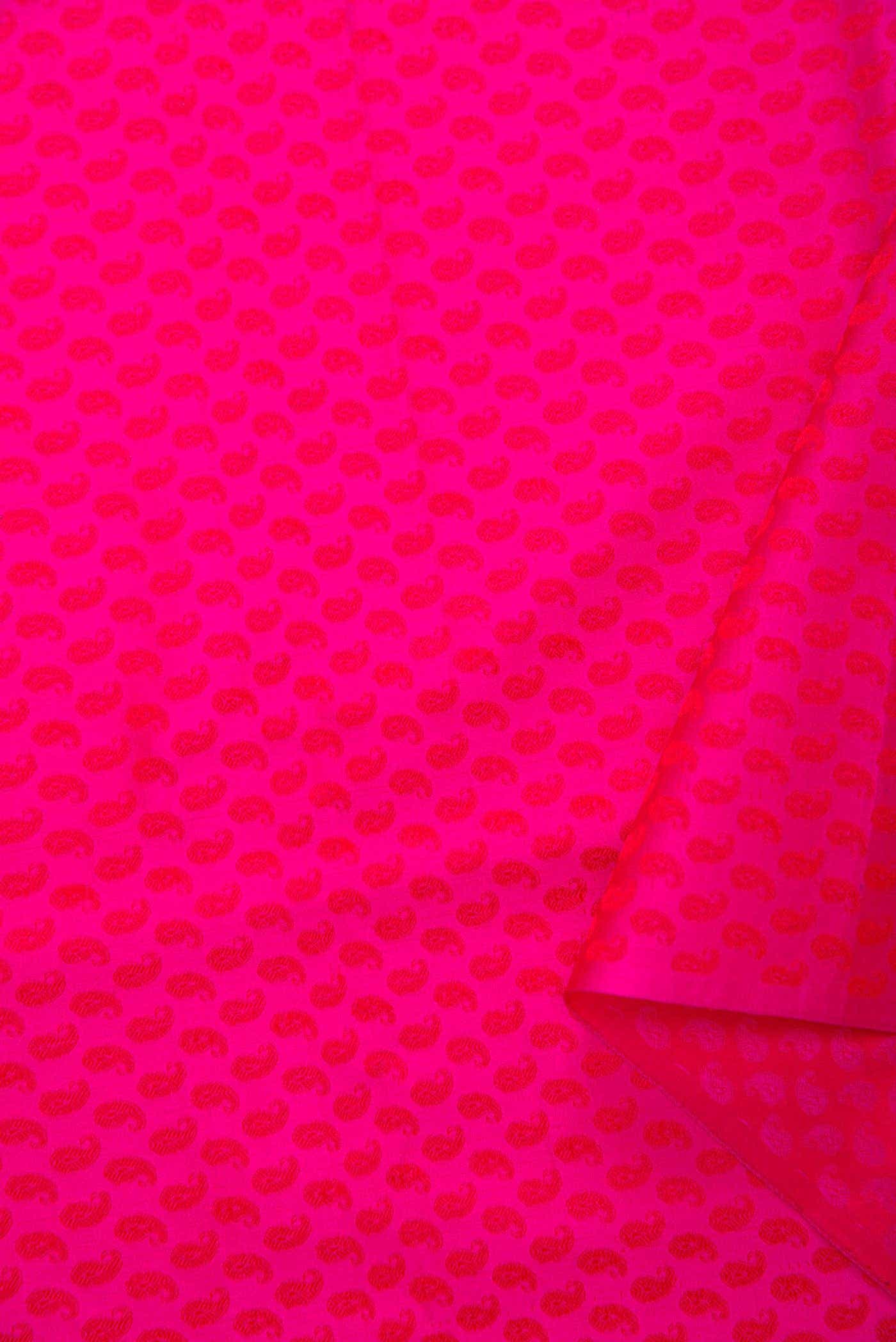 Dark Pink Banarasi Silk Dress Material