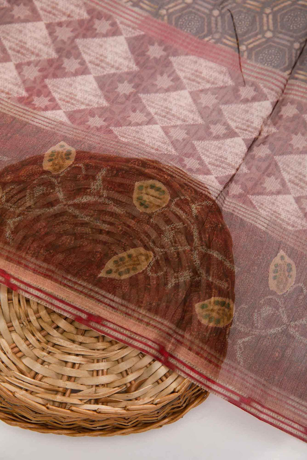 Maroon Chanderi Silk Dress Material