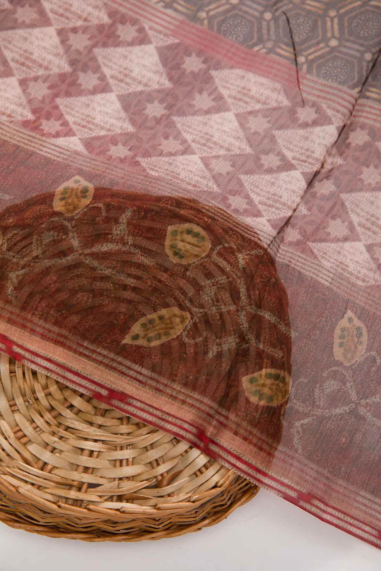 Maroon Chanderi Silk Dress Material