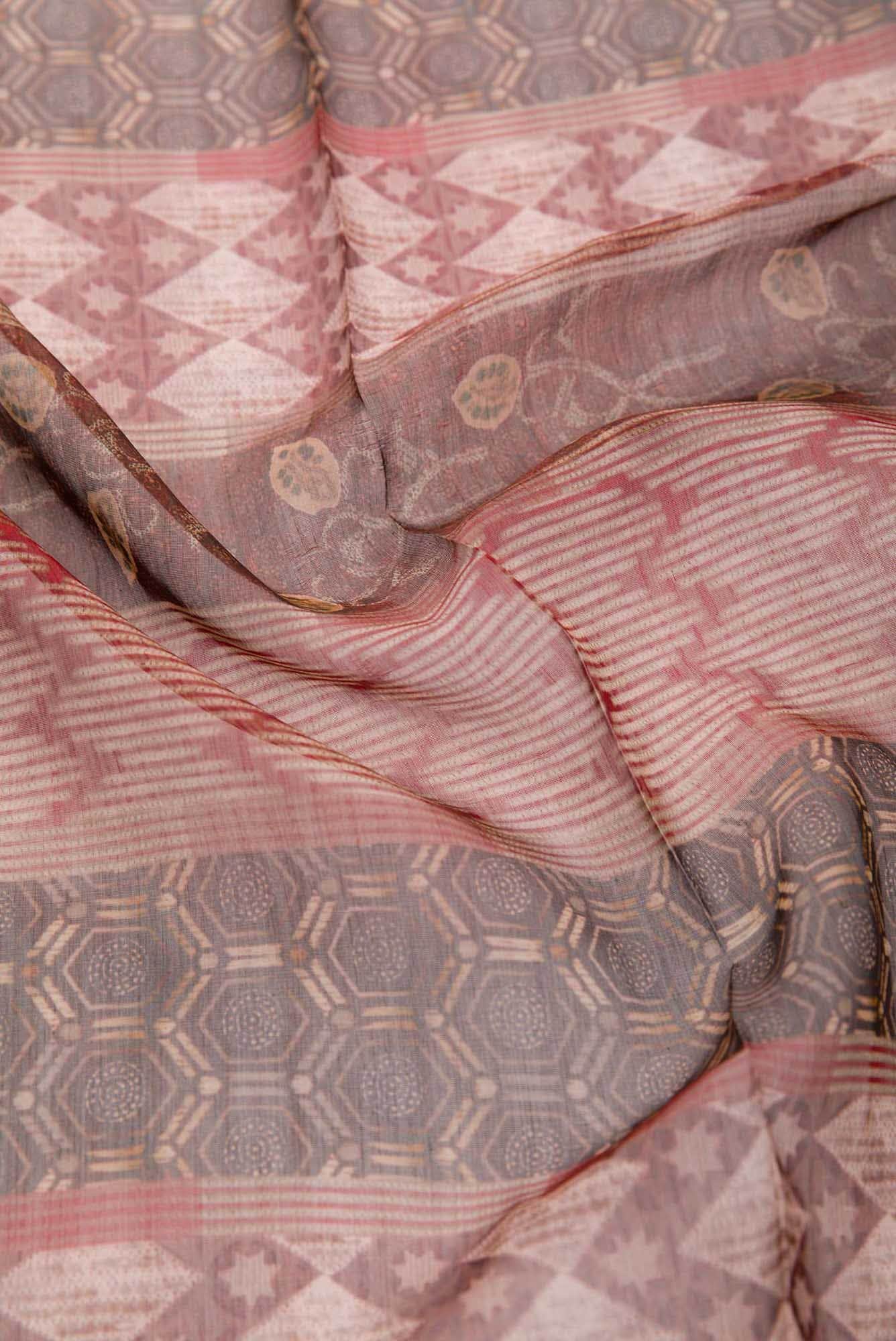 Maroon Chanderi Silk Dress Material