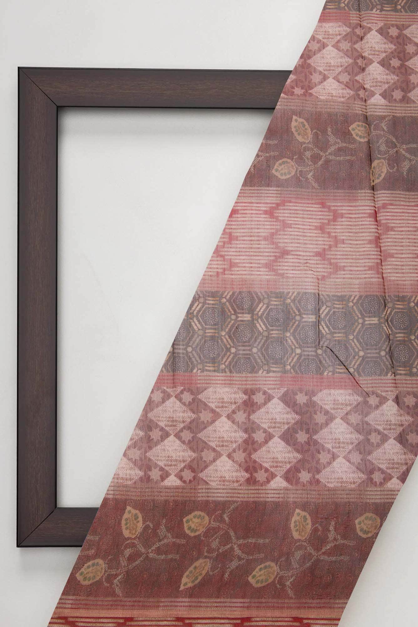 Maroon Chanderi Silk Dress Material