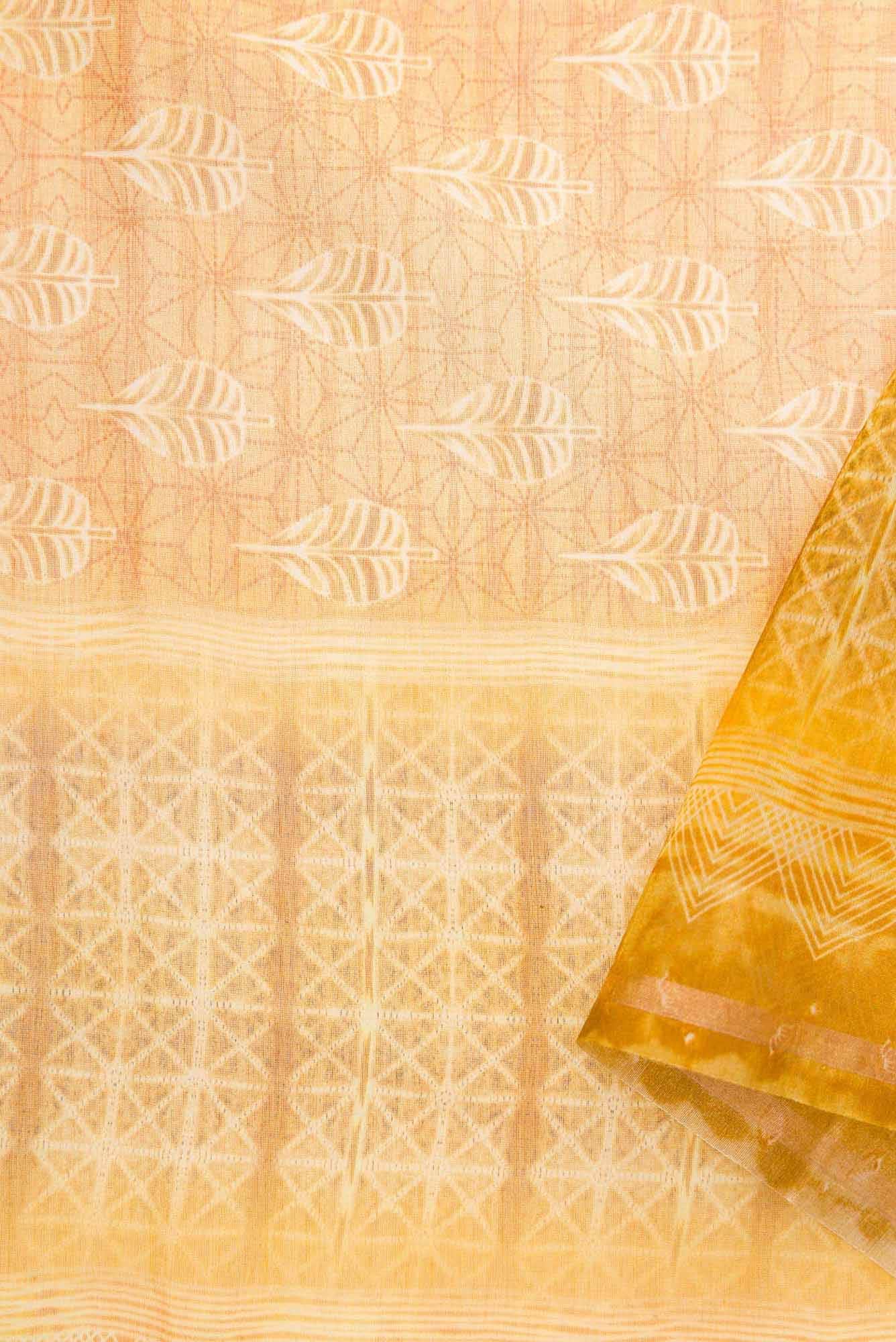 Mustard Chanderi Silk Dress Material