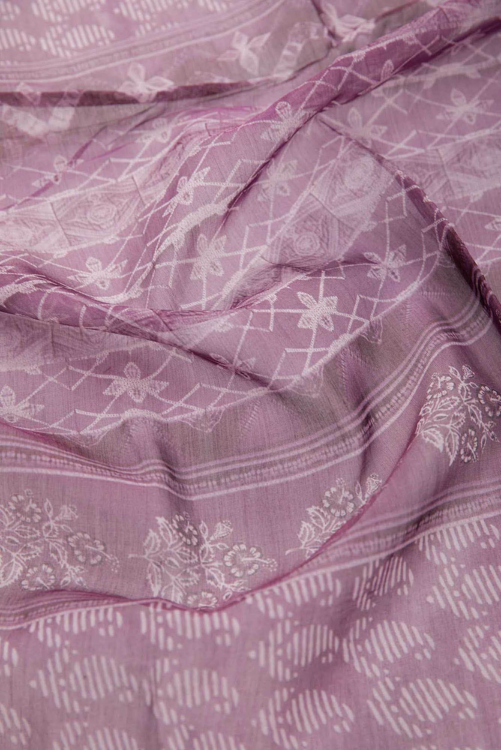 Purple Chanderi Silk Dress Material
