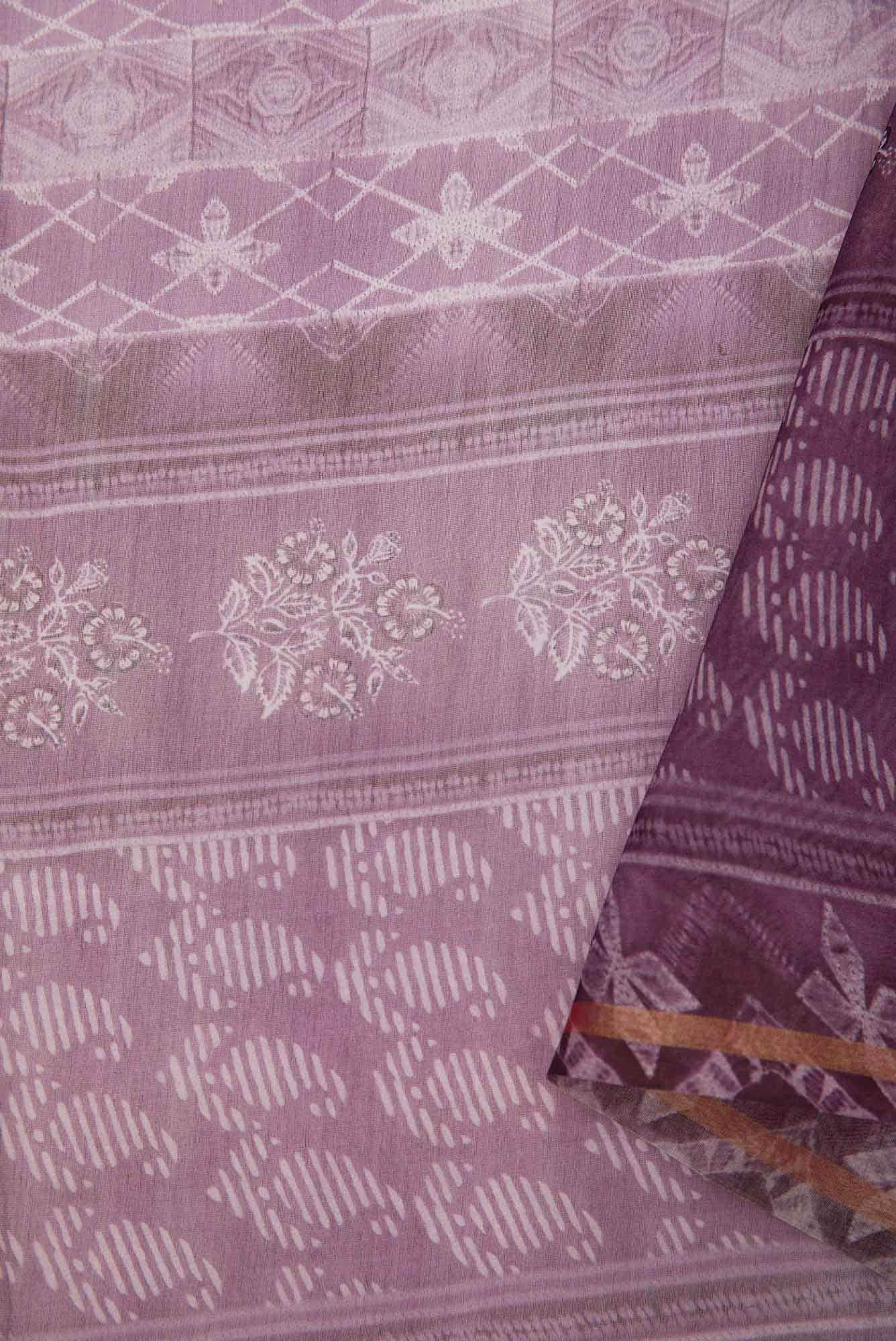 Purple Chanderi Silk Dress Material
