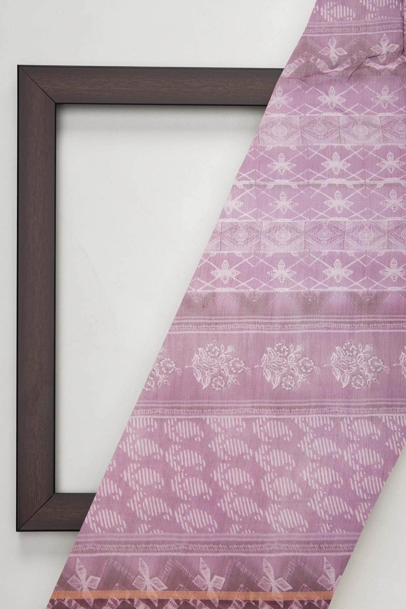 Purple Chanderi Silk Dress Material