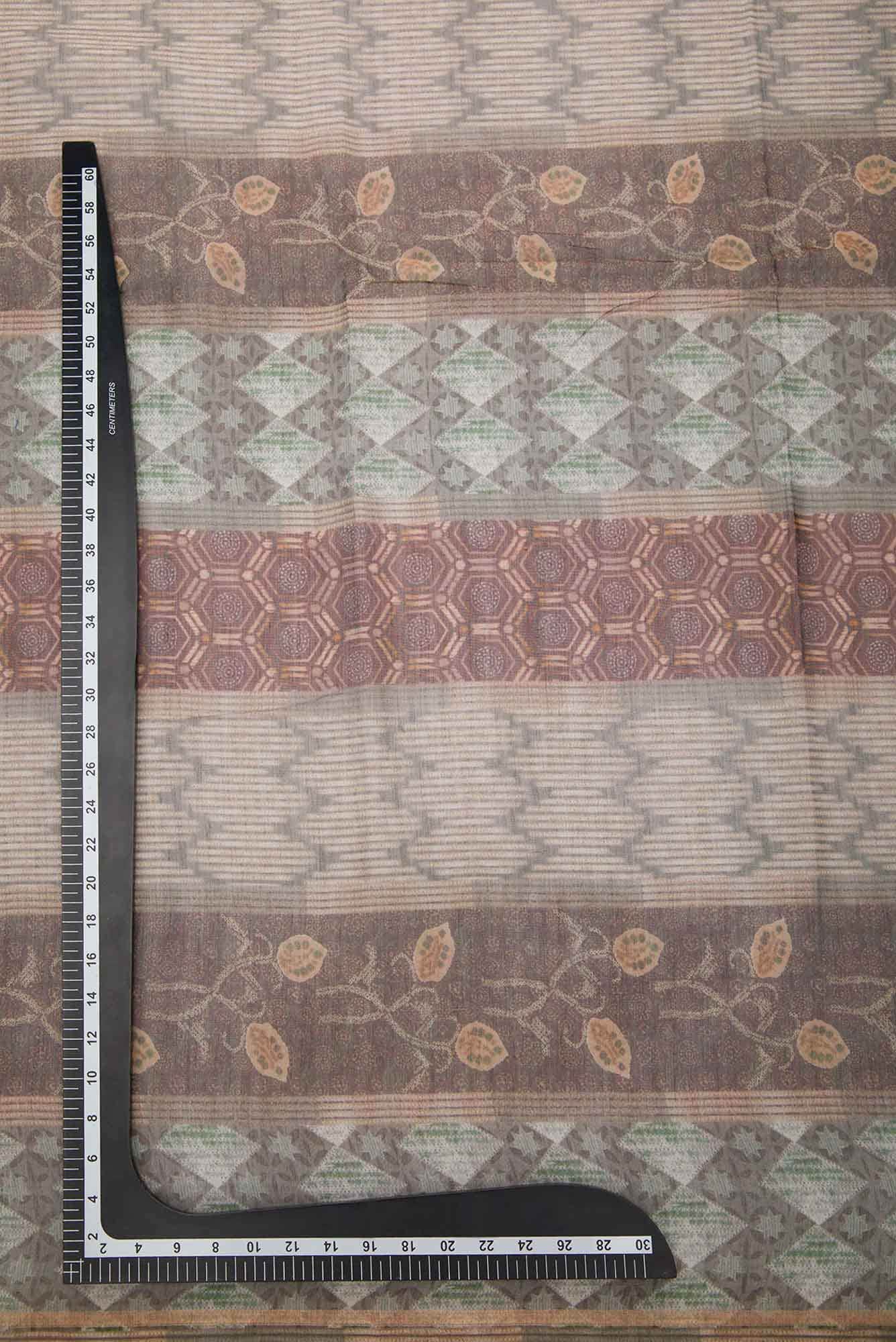 Grey Chanderi Silk Dress Material