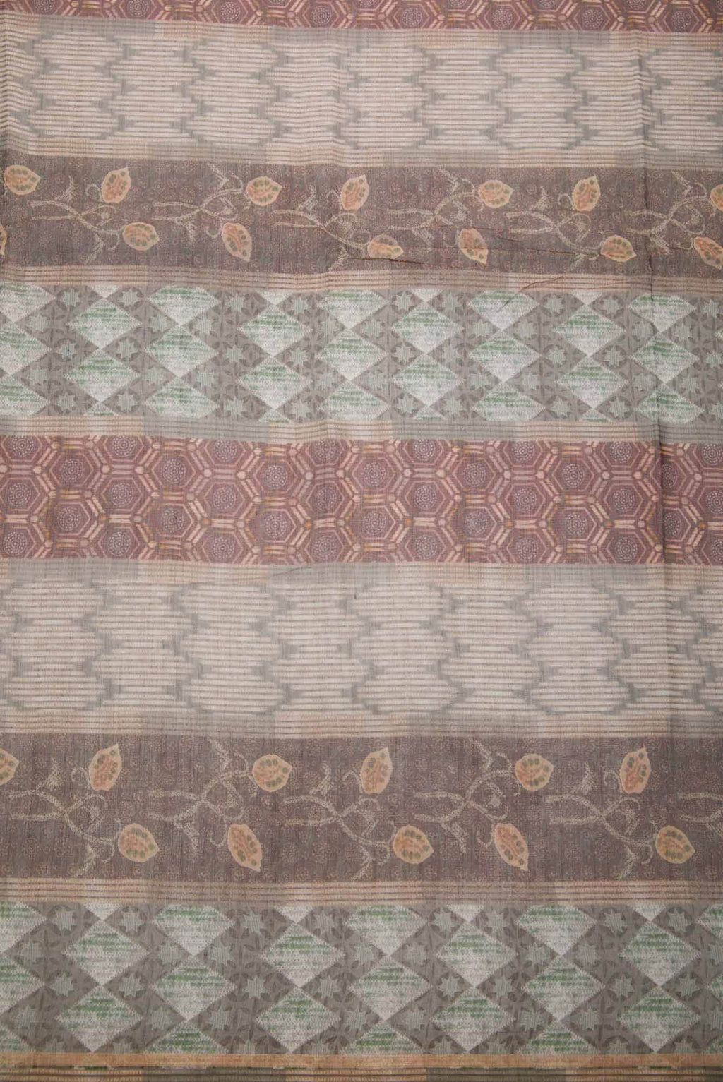 Grey Chanderi Silk Dress Material