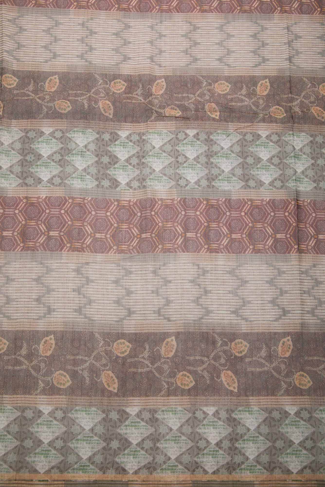 Grey Chanderi Silk Dress Material