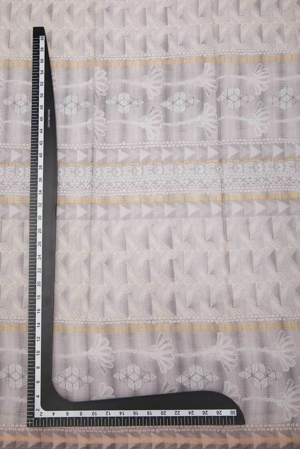 Grey Chanderi Silk Dress Material