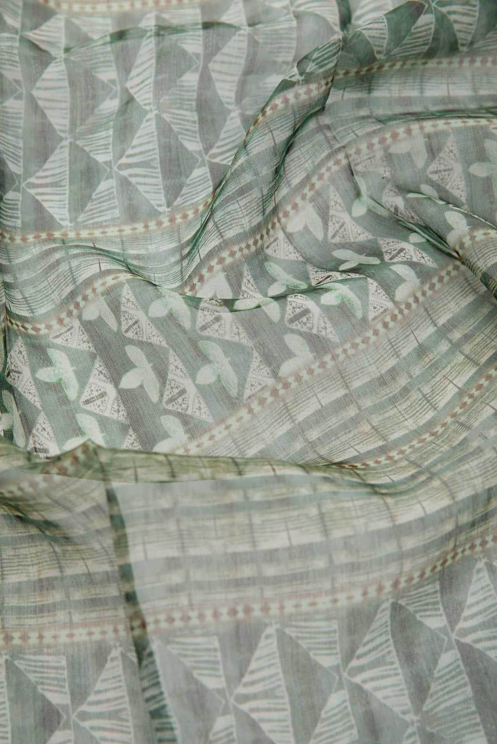 Green Chanderi Silk Dress Material