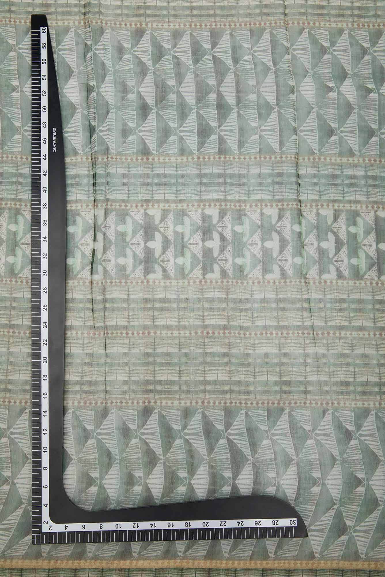 Green Chanderi Silk Dress Material