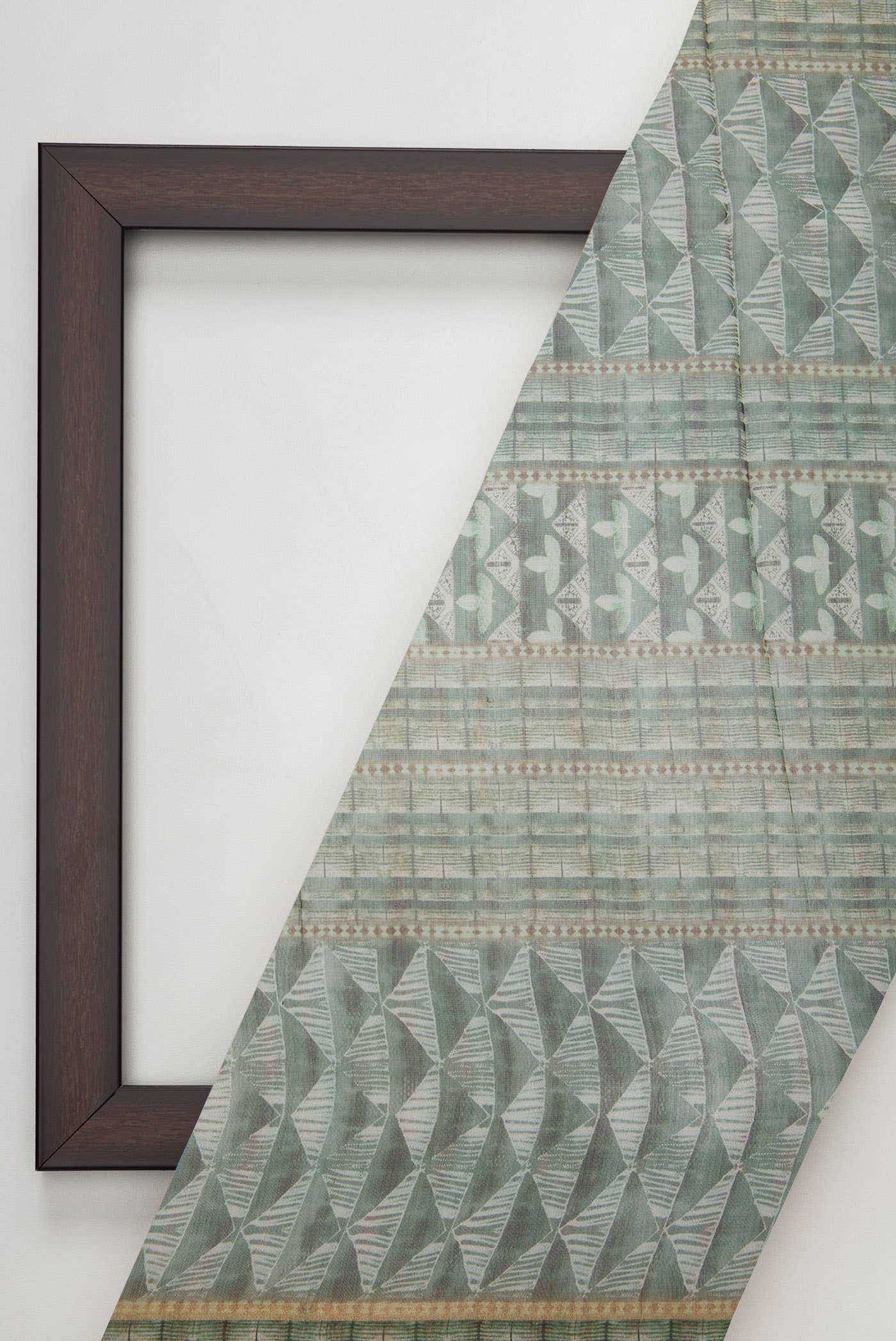 Green Chanderi Silk Dress Material
