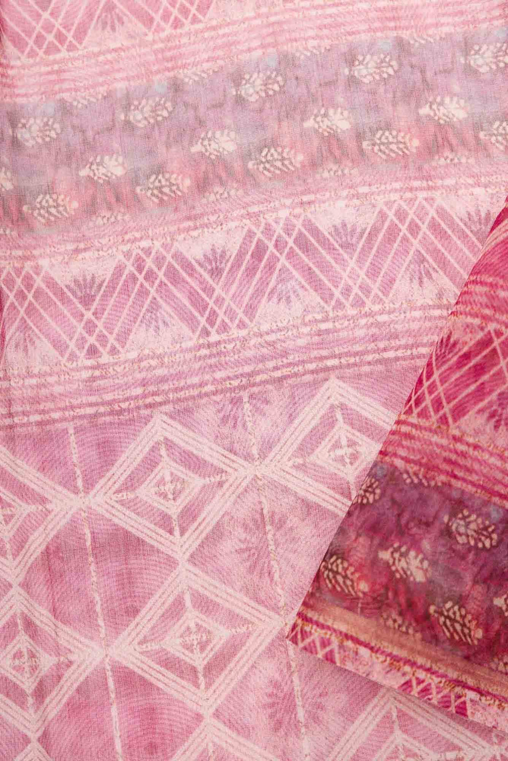 Pink Chanderi Silk Dress Material