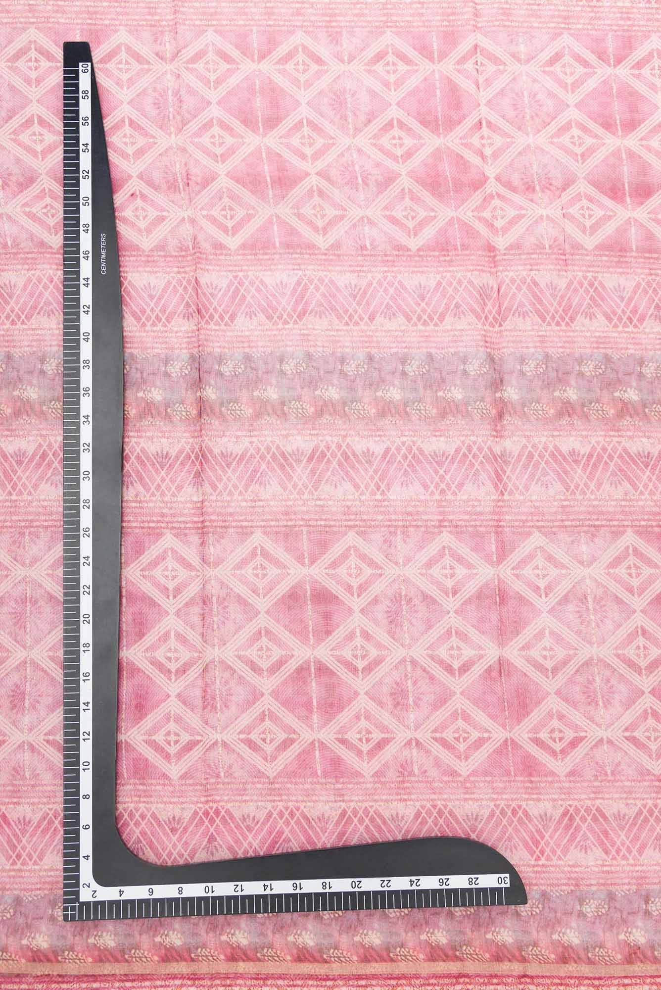 Pink Chanderi Silk Dress Material